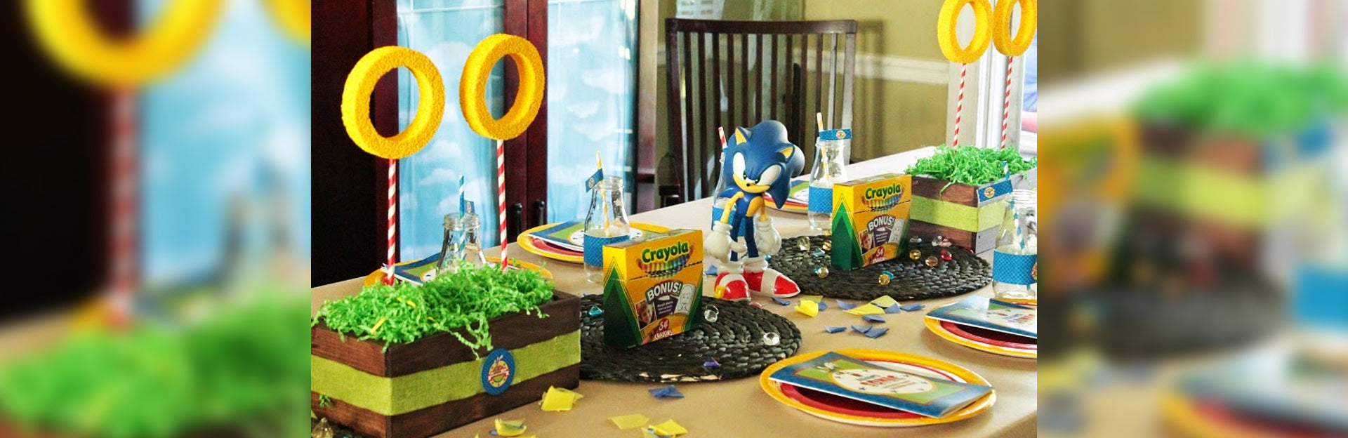 Super Sonic Balloons Anime Sonic Birthday Banner Cake Topper Baby