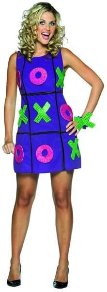 Purple Tic Tac Toe Game Dress Costume Adult