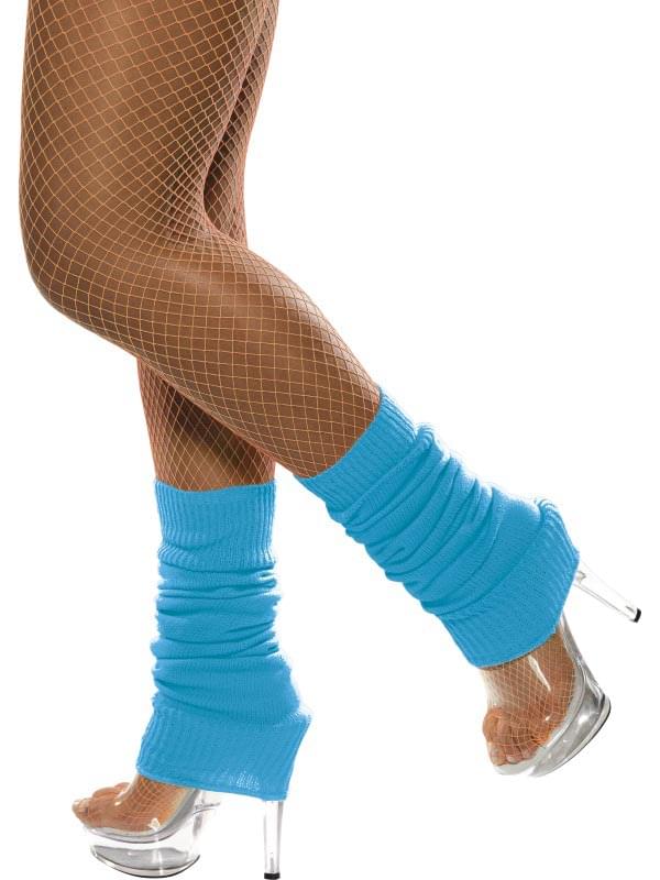 80's Woman's Costume Legwarmers Neon Blue