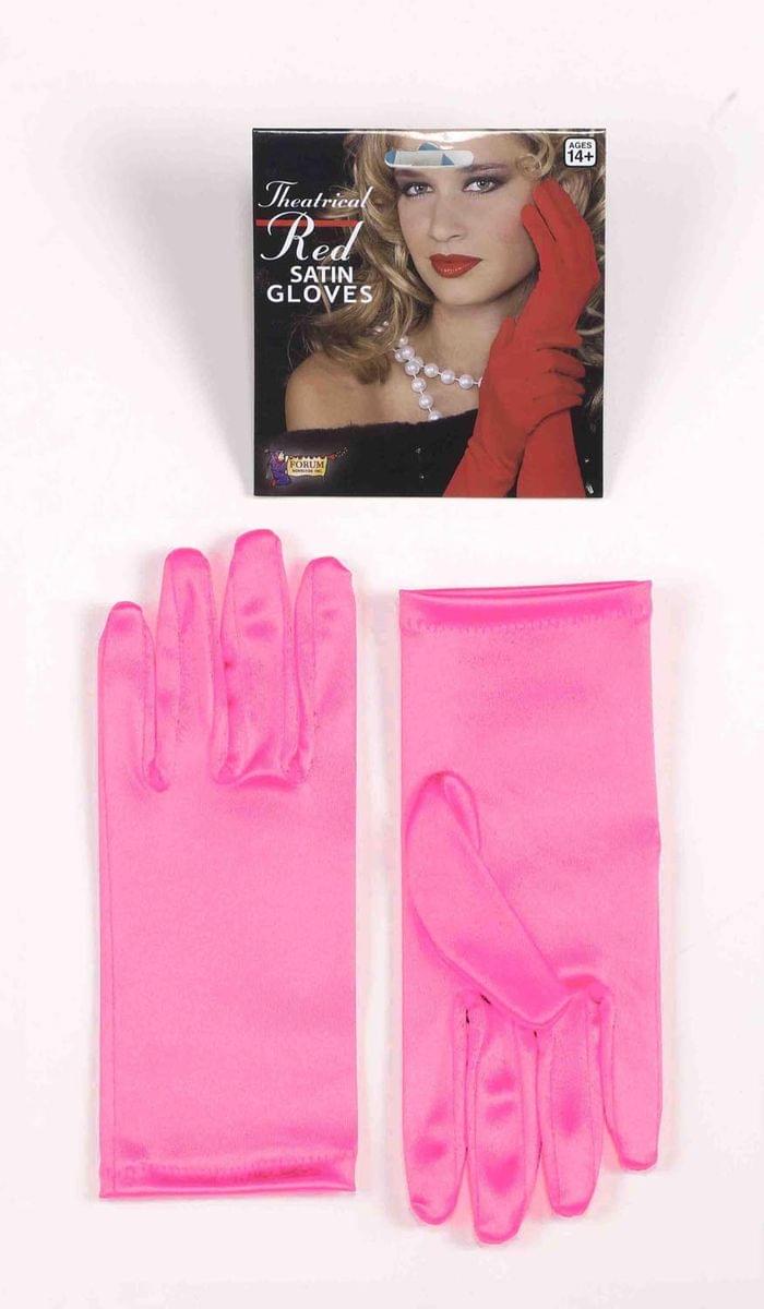 Short Pink Adult Female Costume Dress Gloves