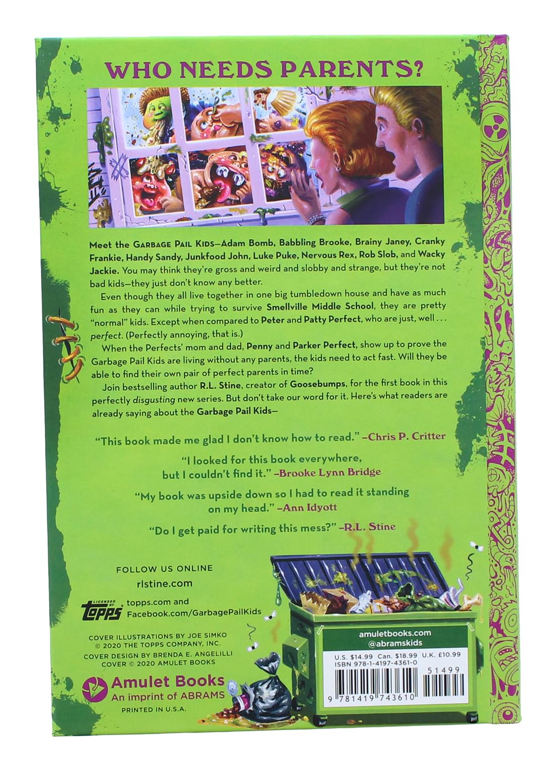 Garbage Pail Kids Welcome To Smellville Hardcover Book by R.L. Stine