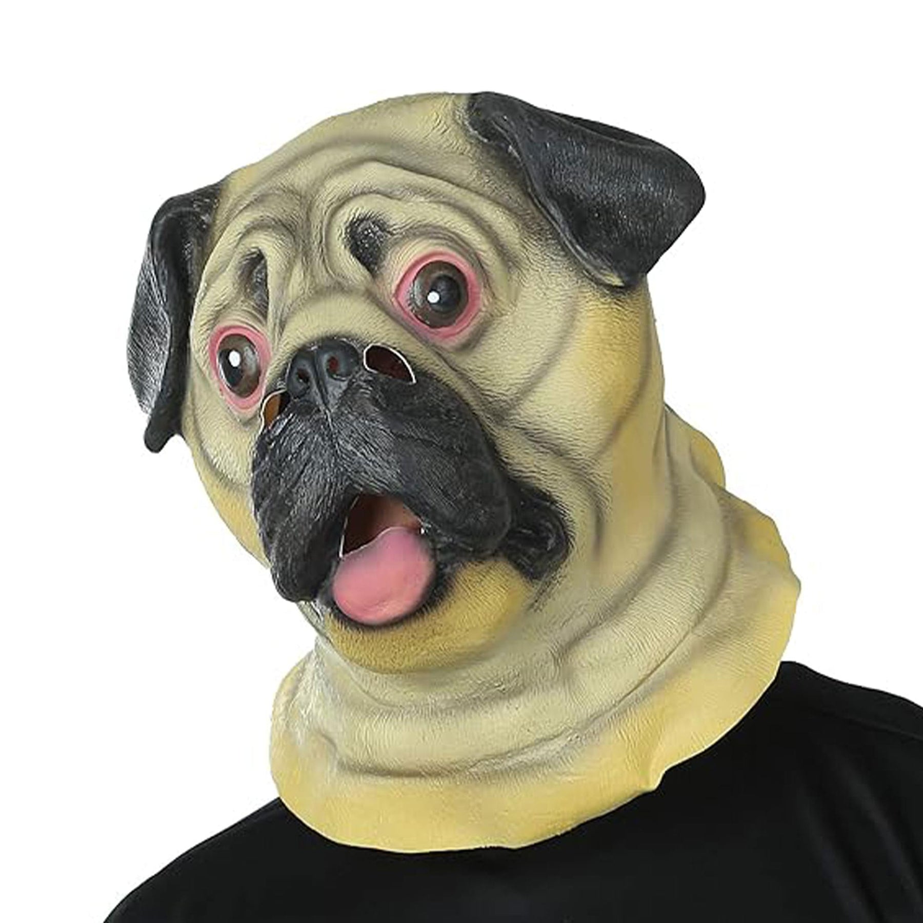 Pug Dog Head Costume Latex Mask Adult