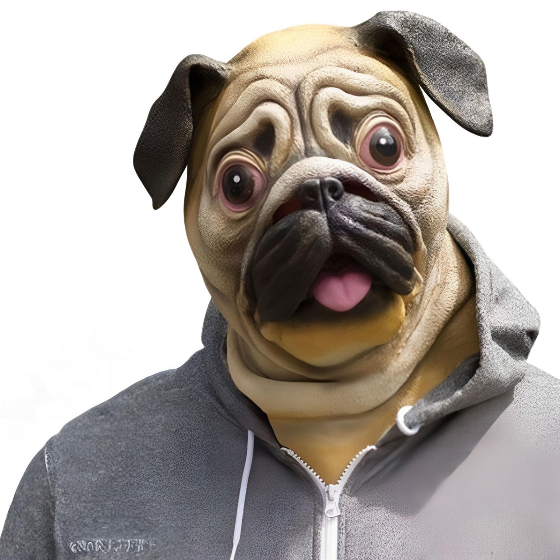 Pug Dog Head Costume Latex Mask Adult