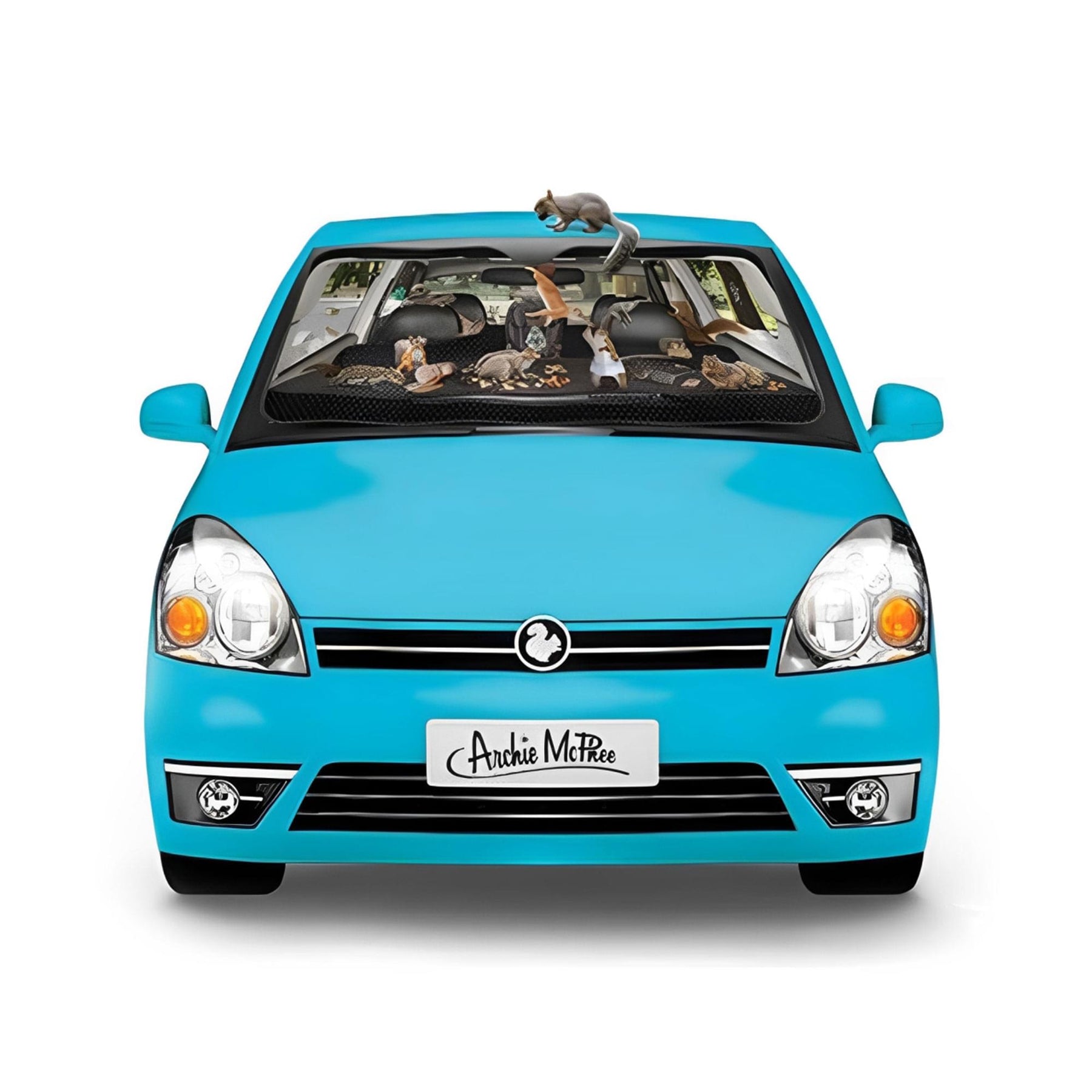 Car Full of Squirrels 50" x 27-1/2" Auto Sunshade