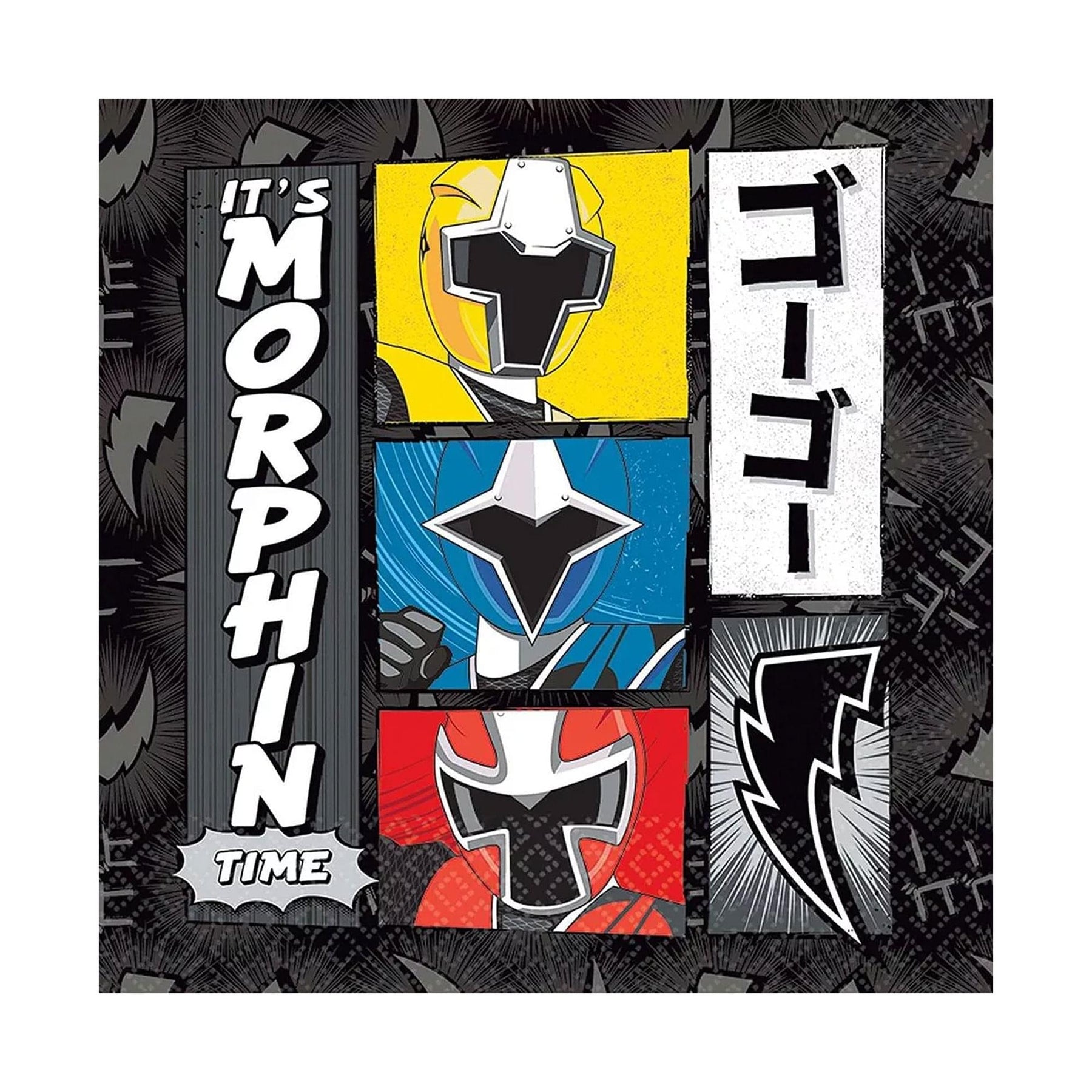 Power Rangers Ninja Steel 5" Beverage Napkins, 16-Pack