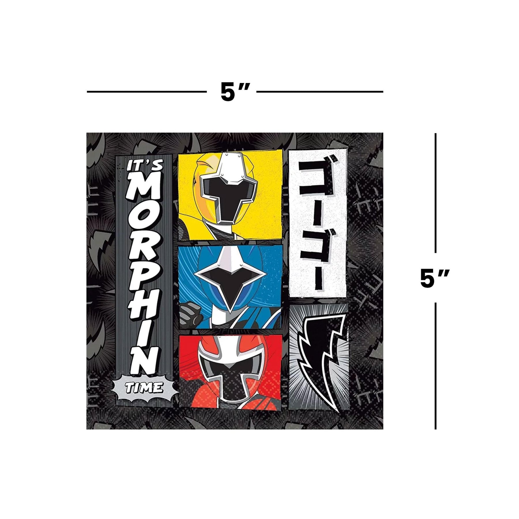 Power Rangers Ninja Steel 5" Beverage Napkins, 16-Pack