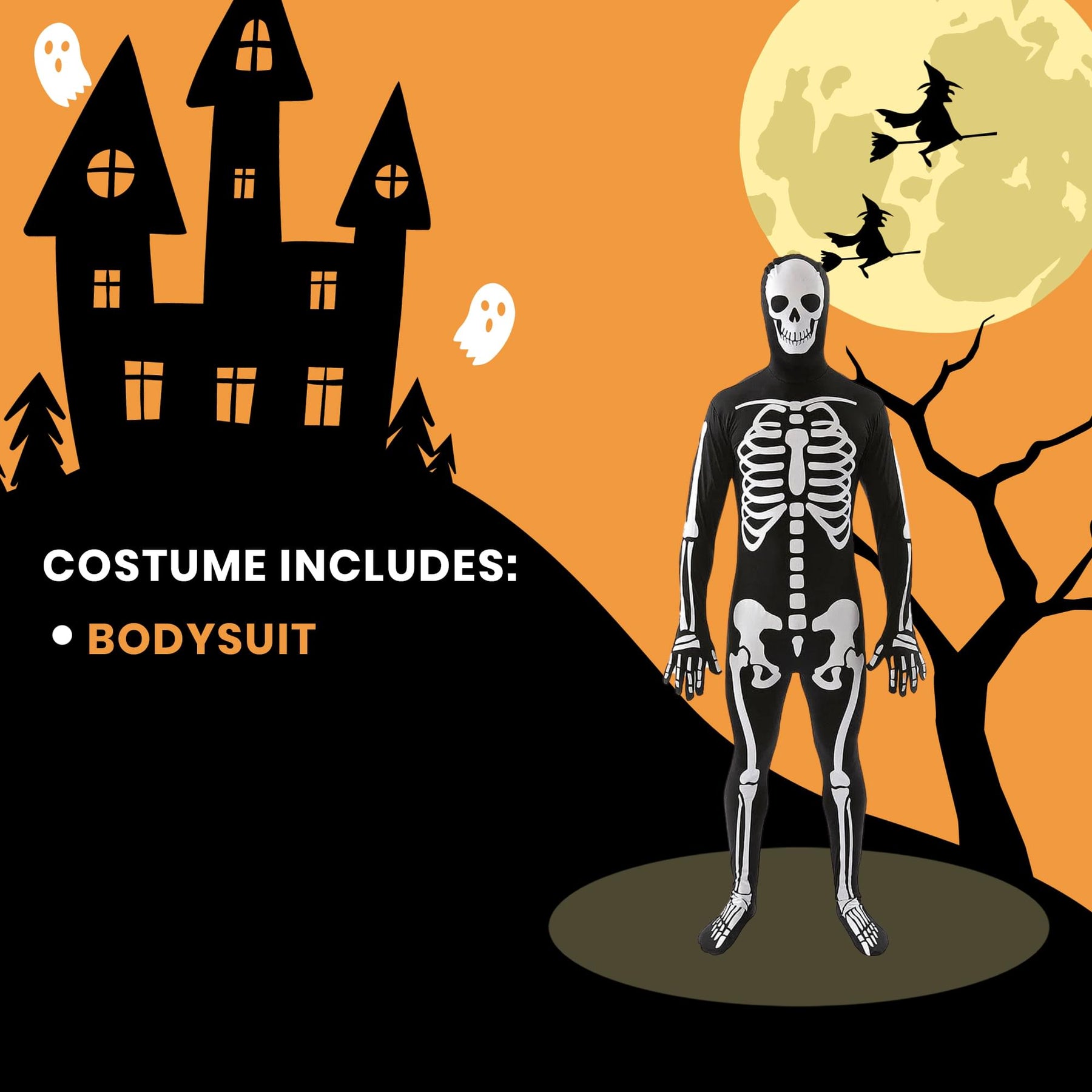 Classic Skeleton Adult Costume Skin Suit