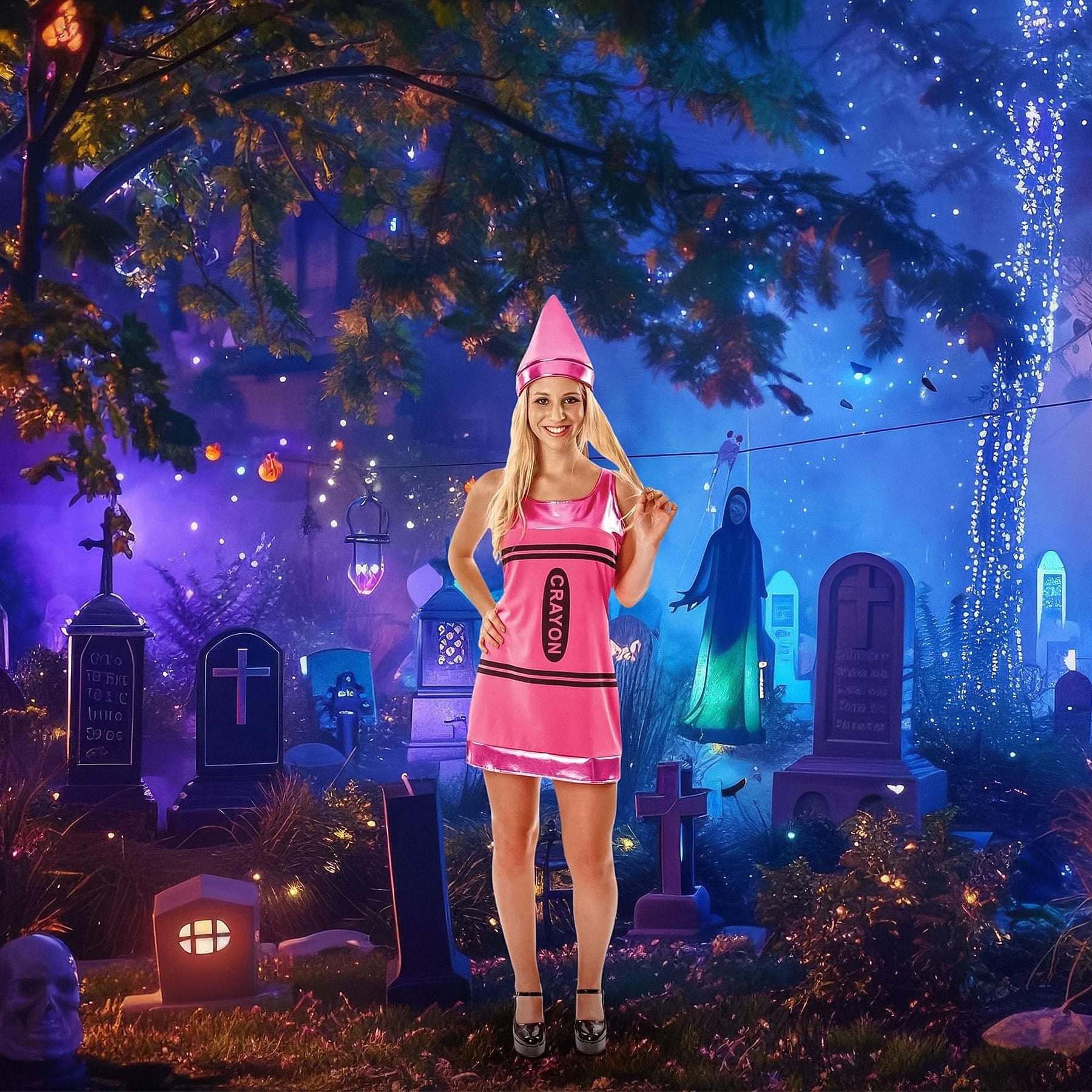 Women's Pink Crayon Costume Dress