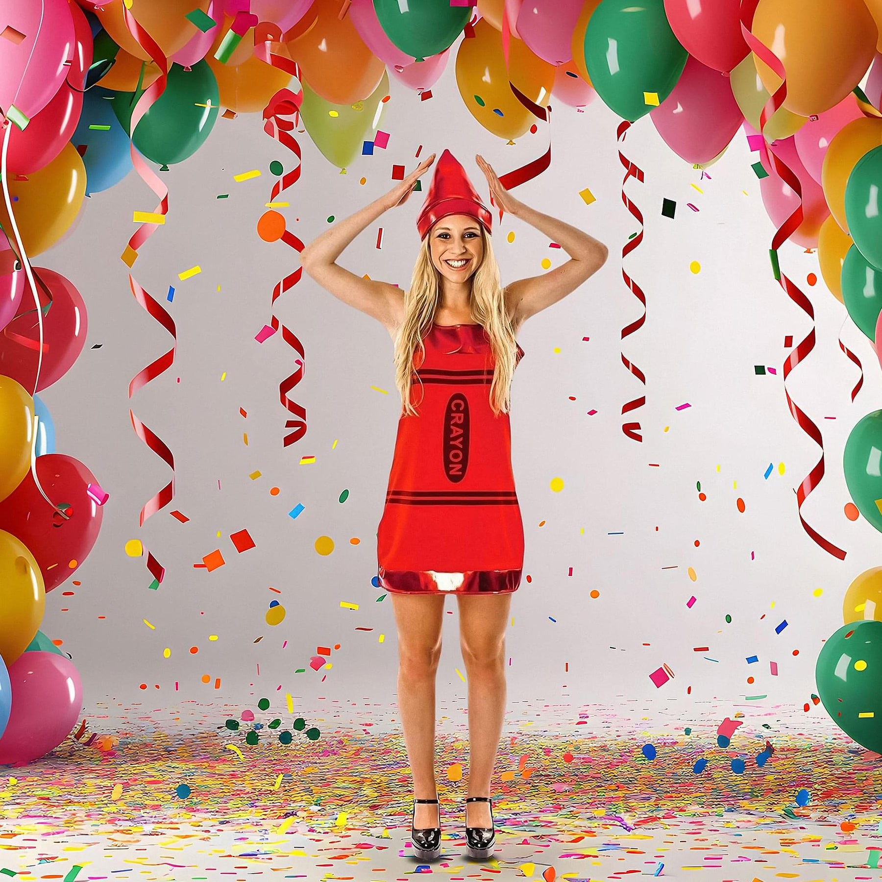 Women's Red Crayon Costume Dress
