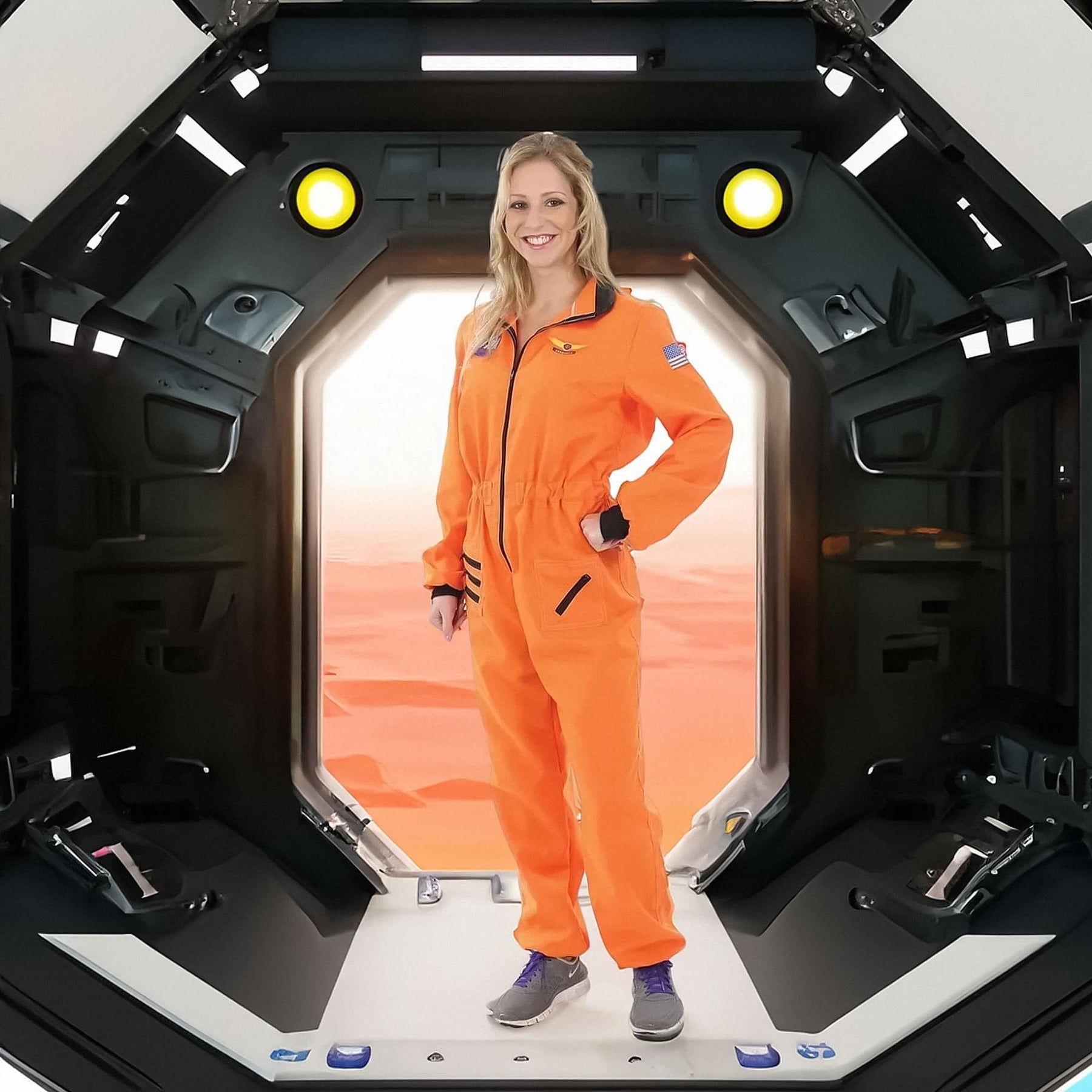 Women's Orange Astronaut Costume