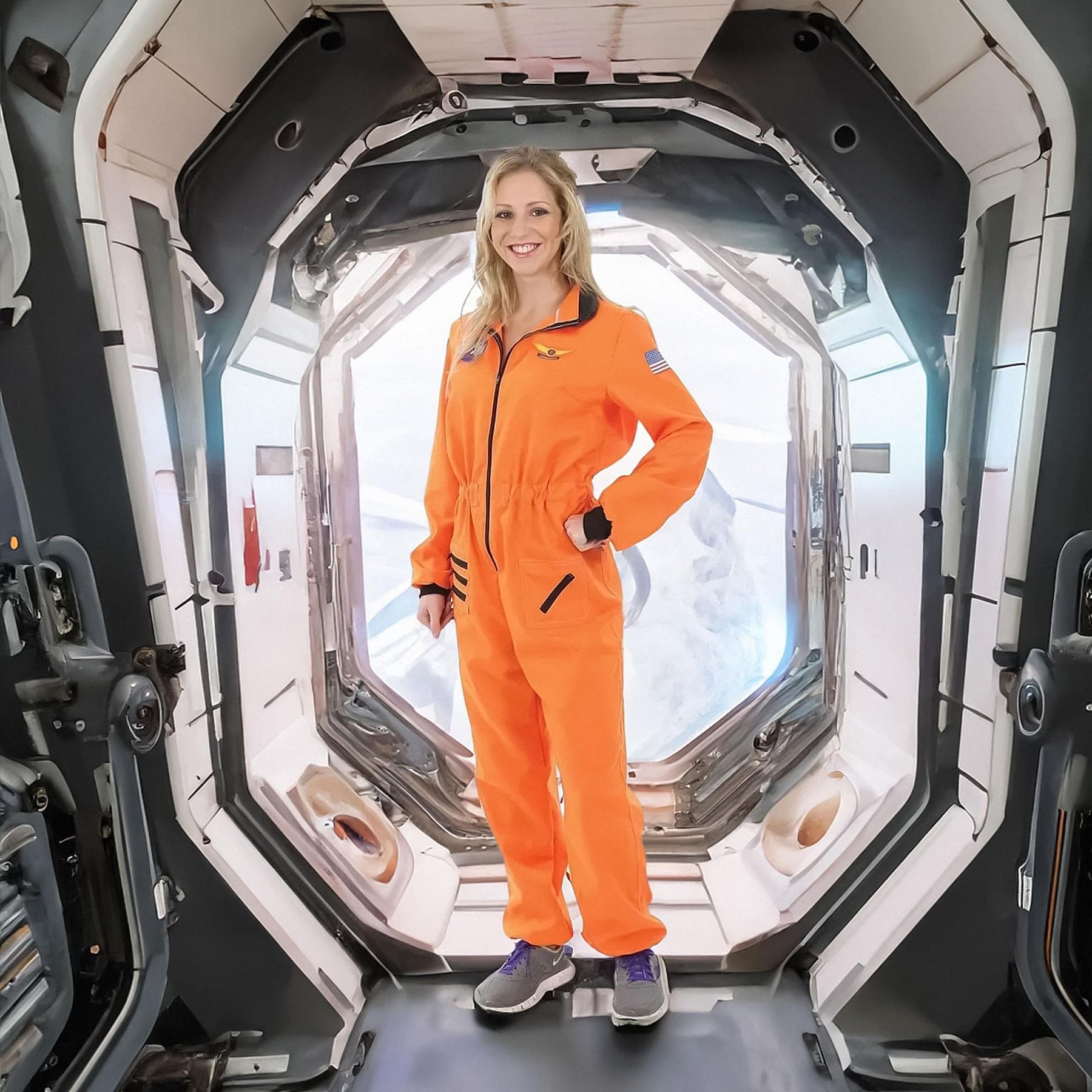 Women's Orange Astronaut Costume