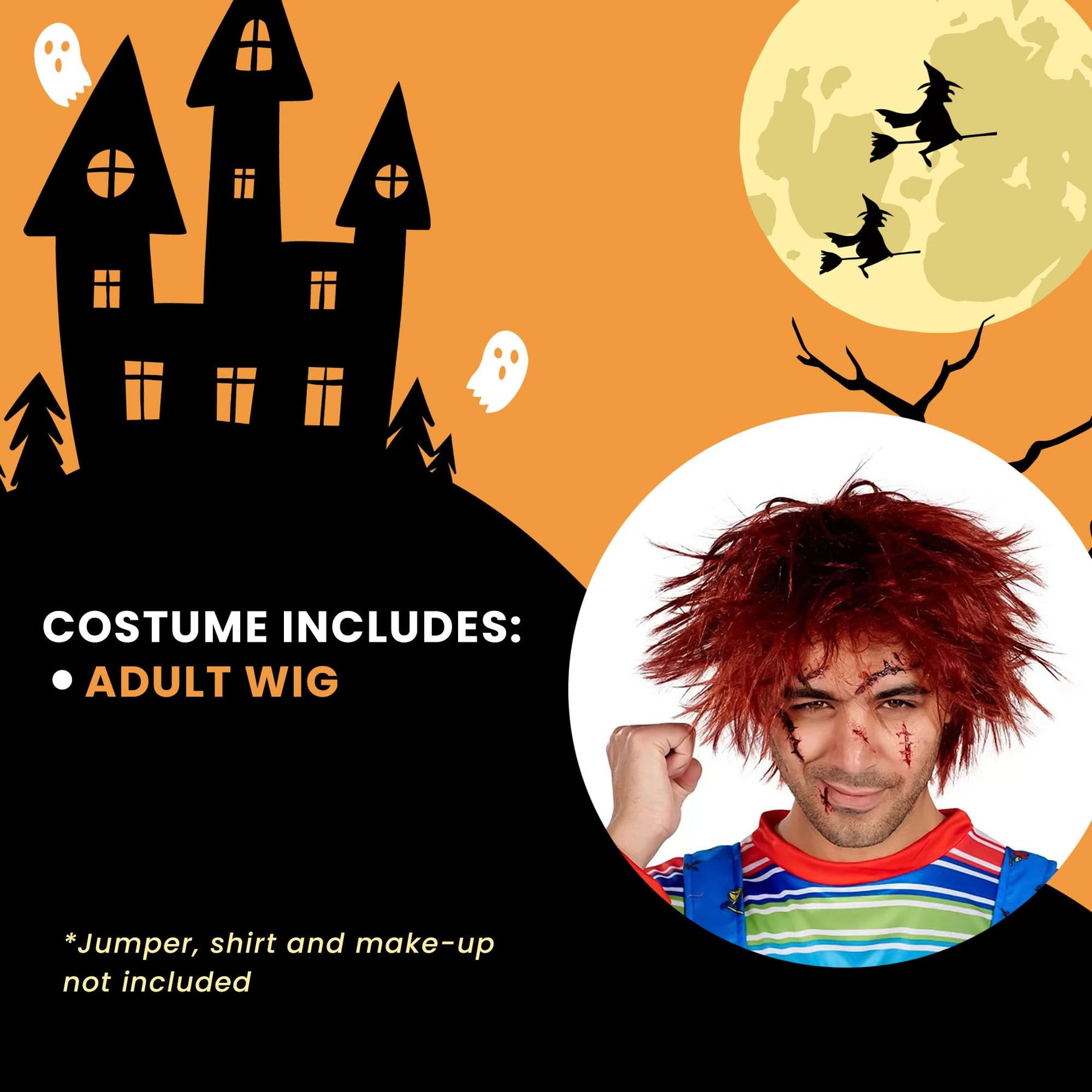 Evil Doll Adult Costume Wig | One Size