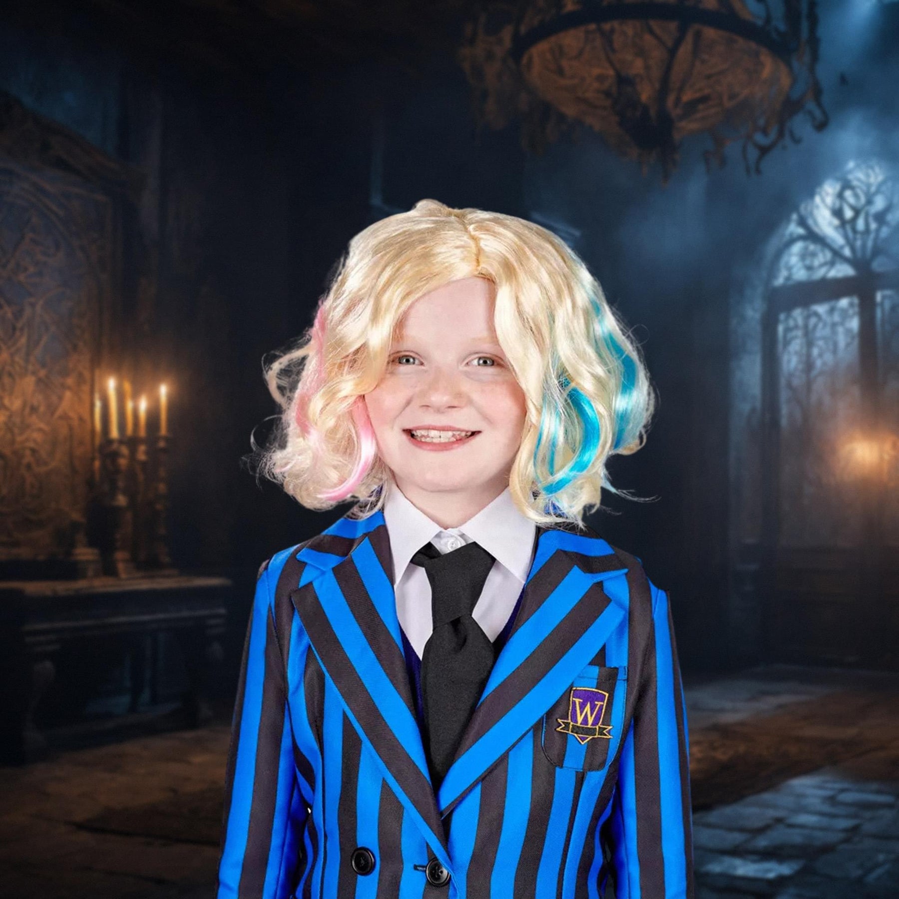 Gothic Girls Friend Blonde Child Costume Wig