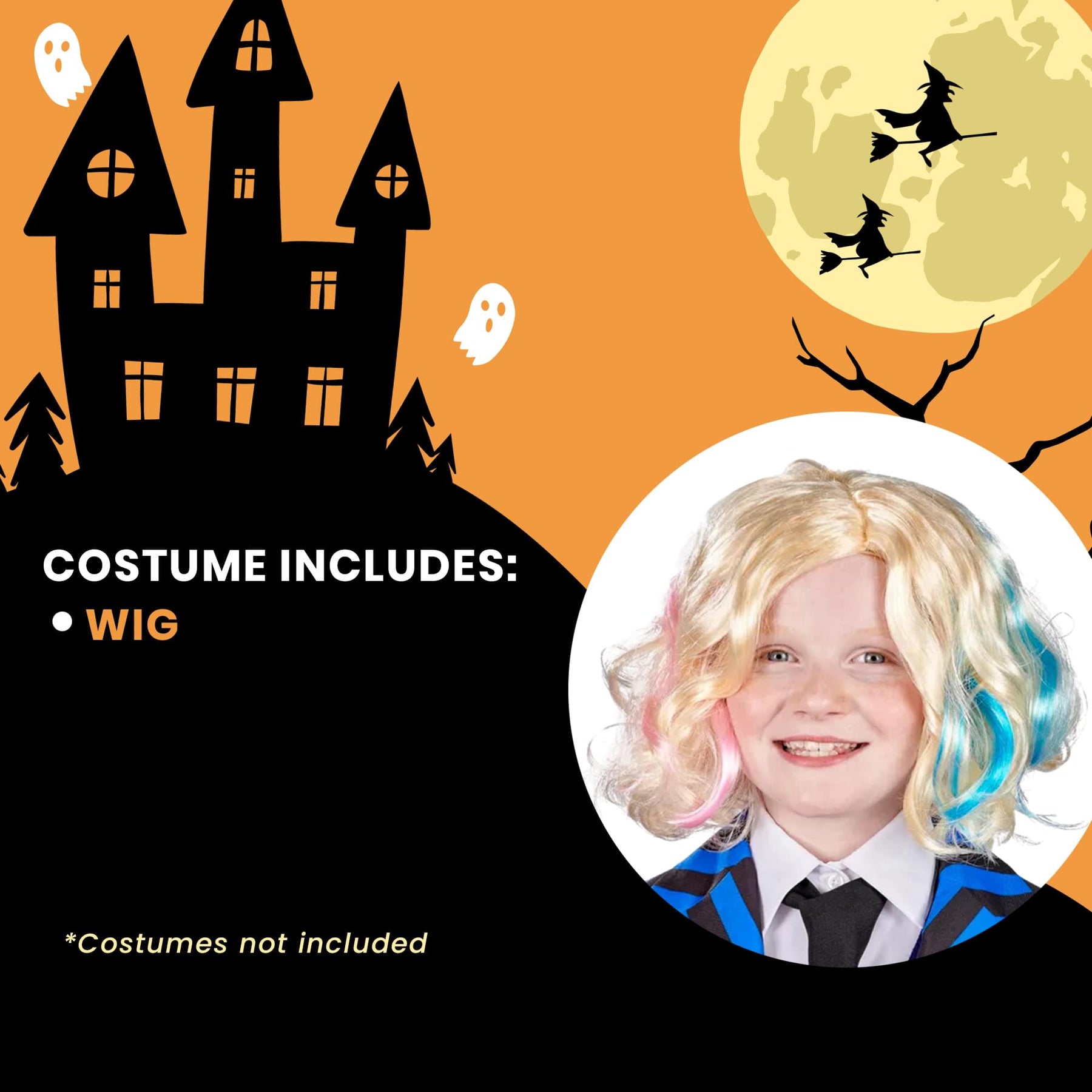 Gothic Girls Friend Blonde Child Costume Wig