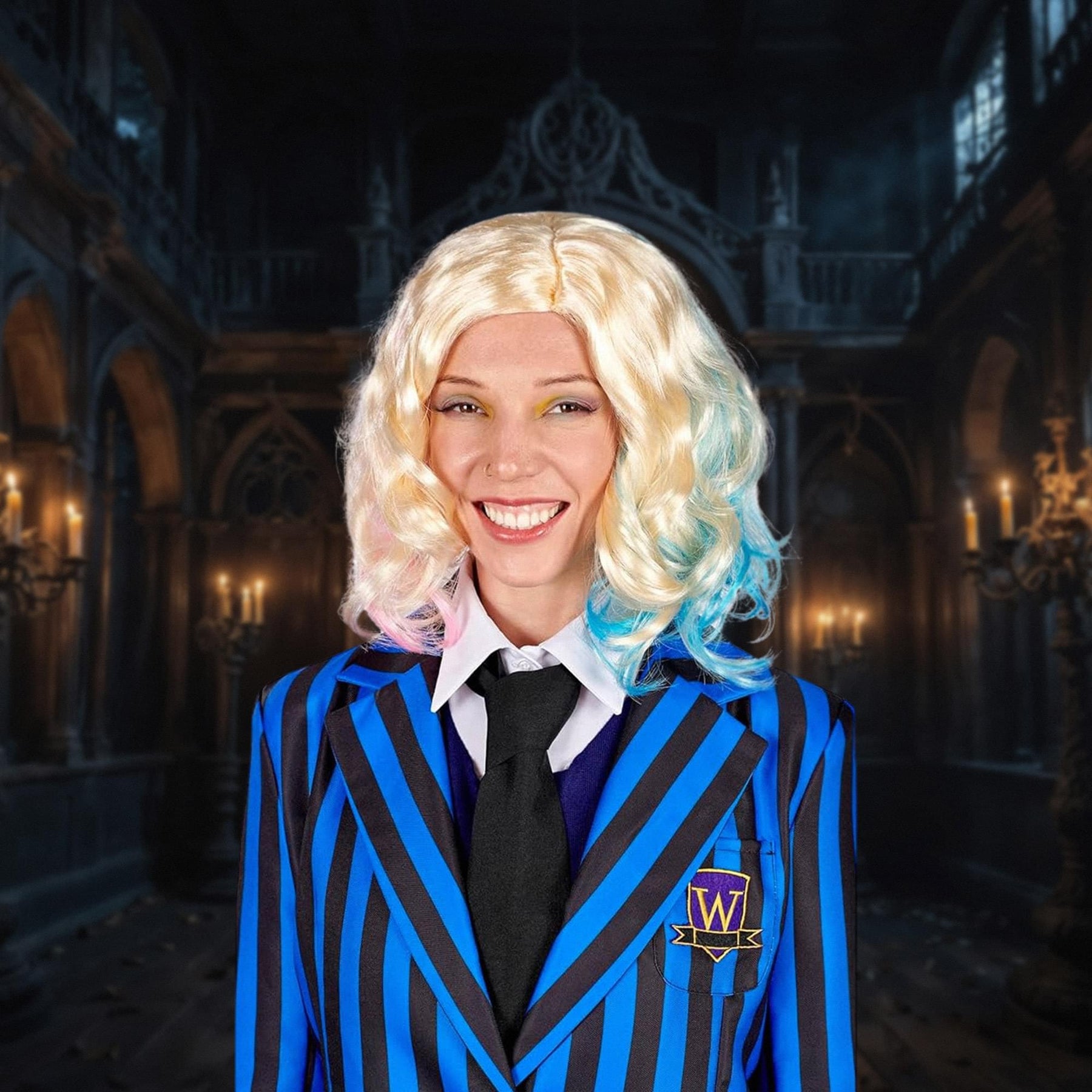 Gothic Girls Friend Blonde Adult Costume Wig