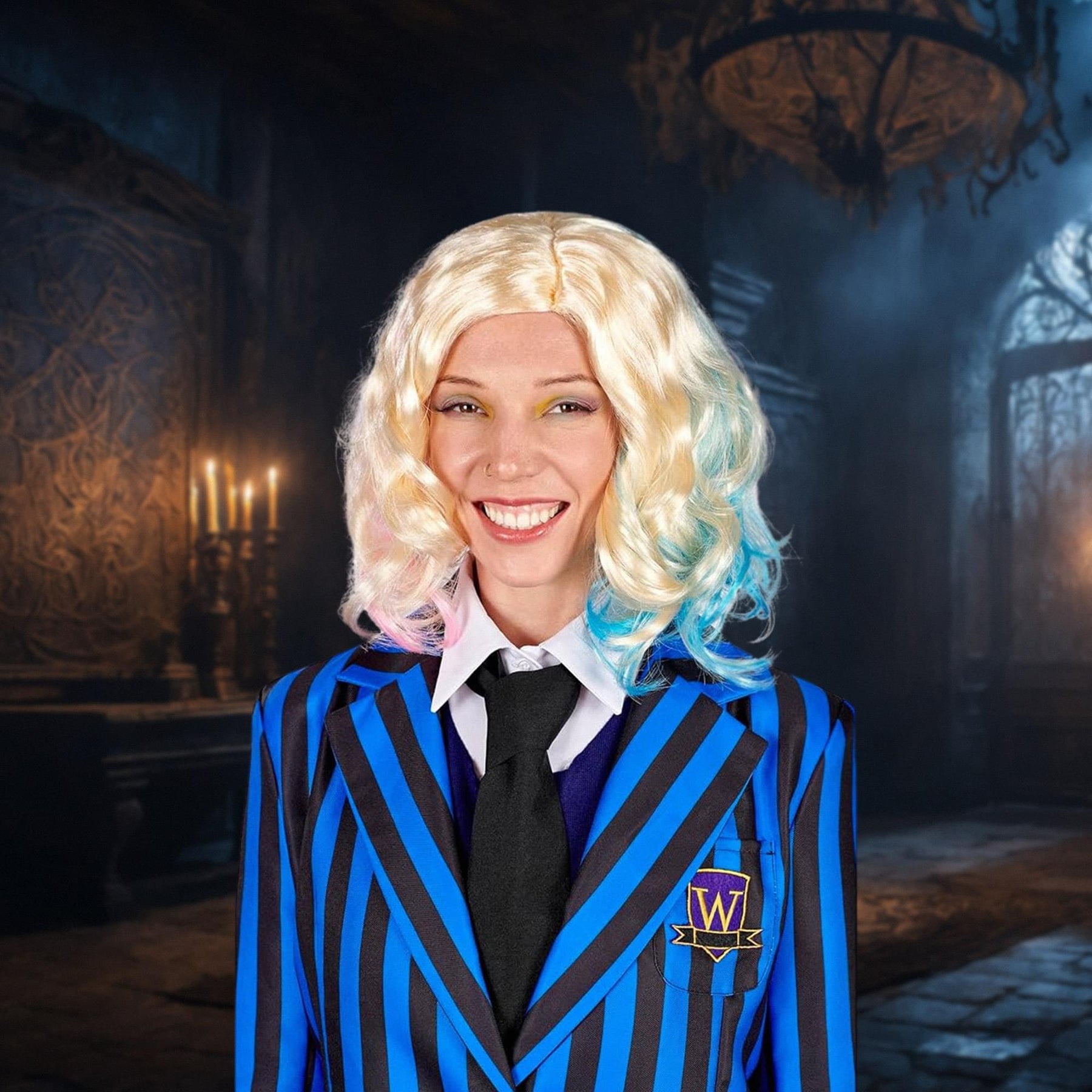 Gothic Girls Friend Blonde Adult Costume Wig