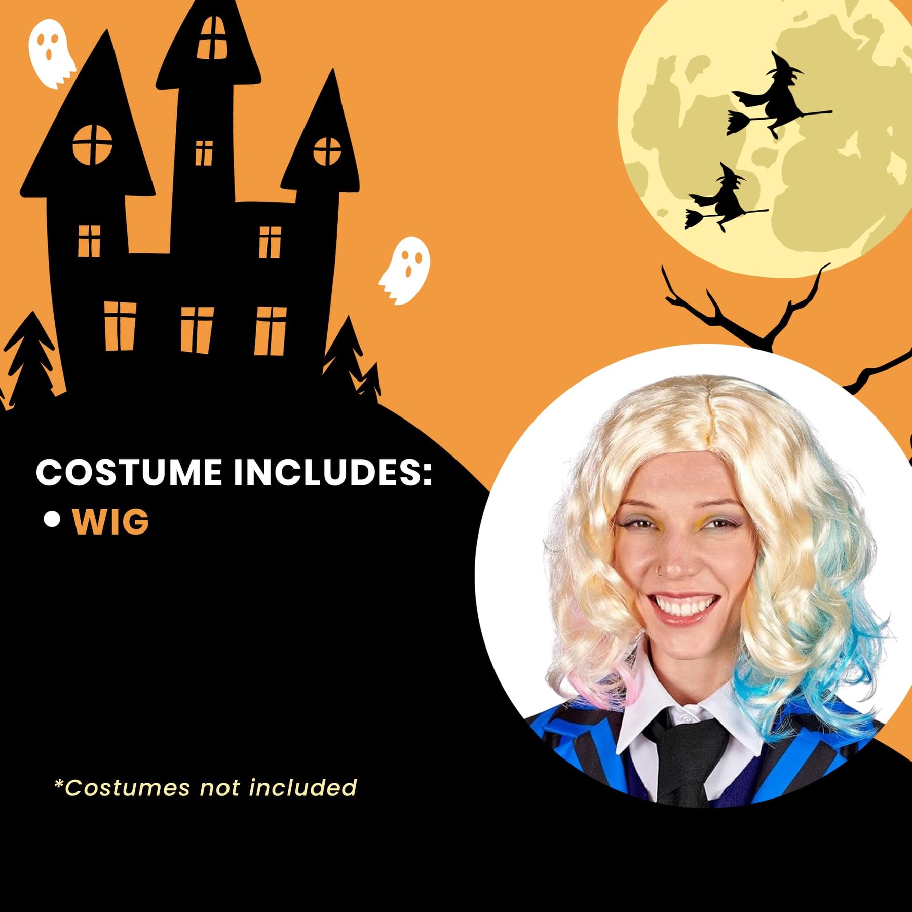 Gothic Girls Friend Blonde Adult Costume Wig