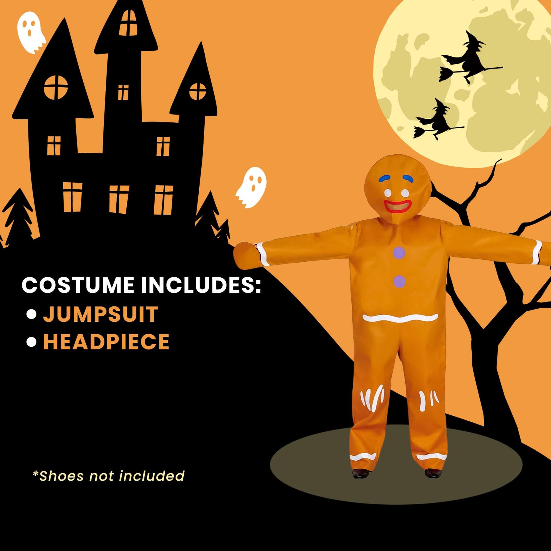 Gingerbread Man Adult Costume | One Size