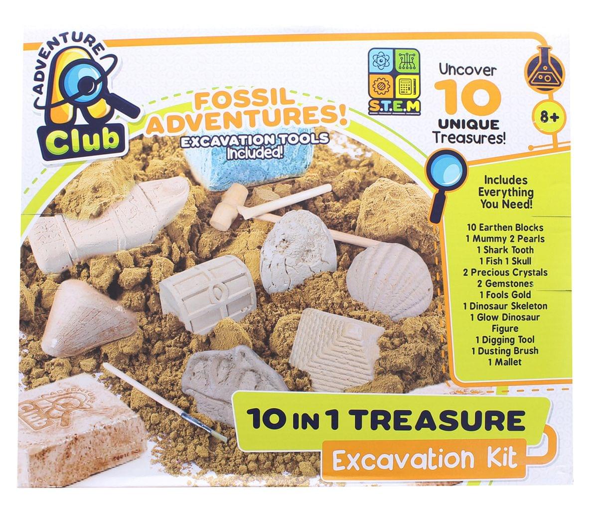 Fossil Adventures 10-in-1 Treasure Excavation Kit