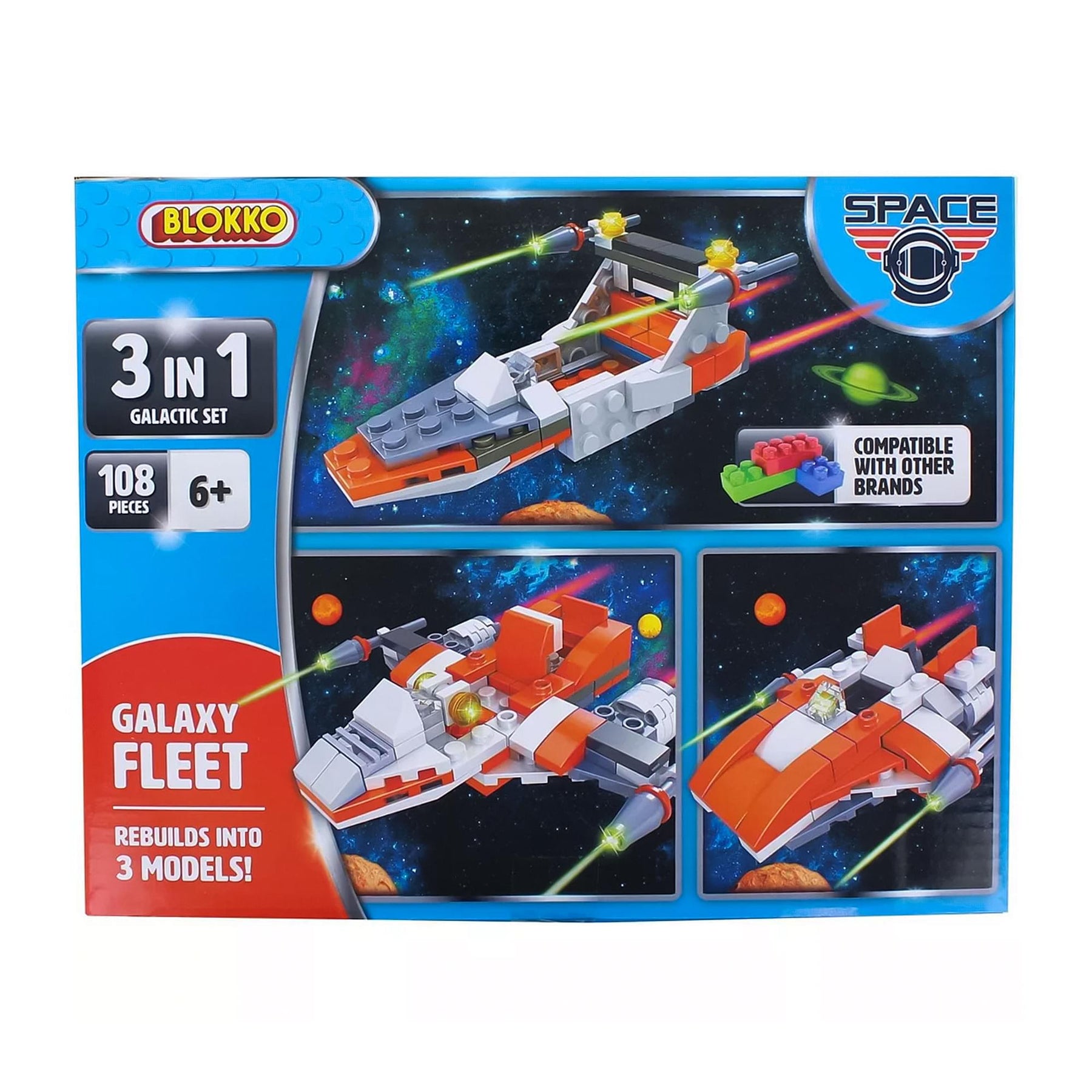 Blokko 3 in 1 Galaxy Fleet 108 Piece Building Kit
