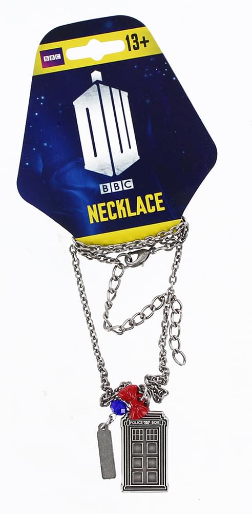Doctor Who Stainless Steel Multi-Charm TARDIS Necklace