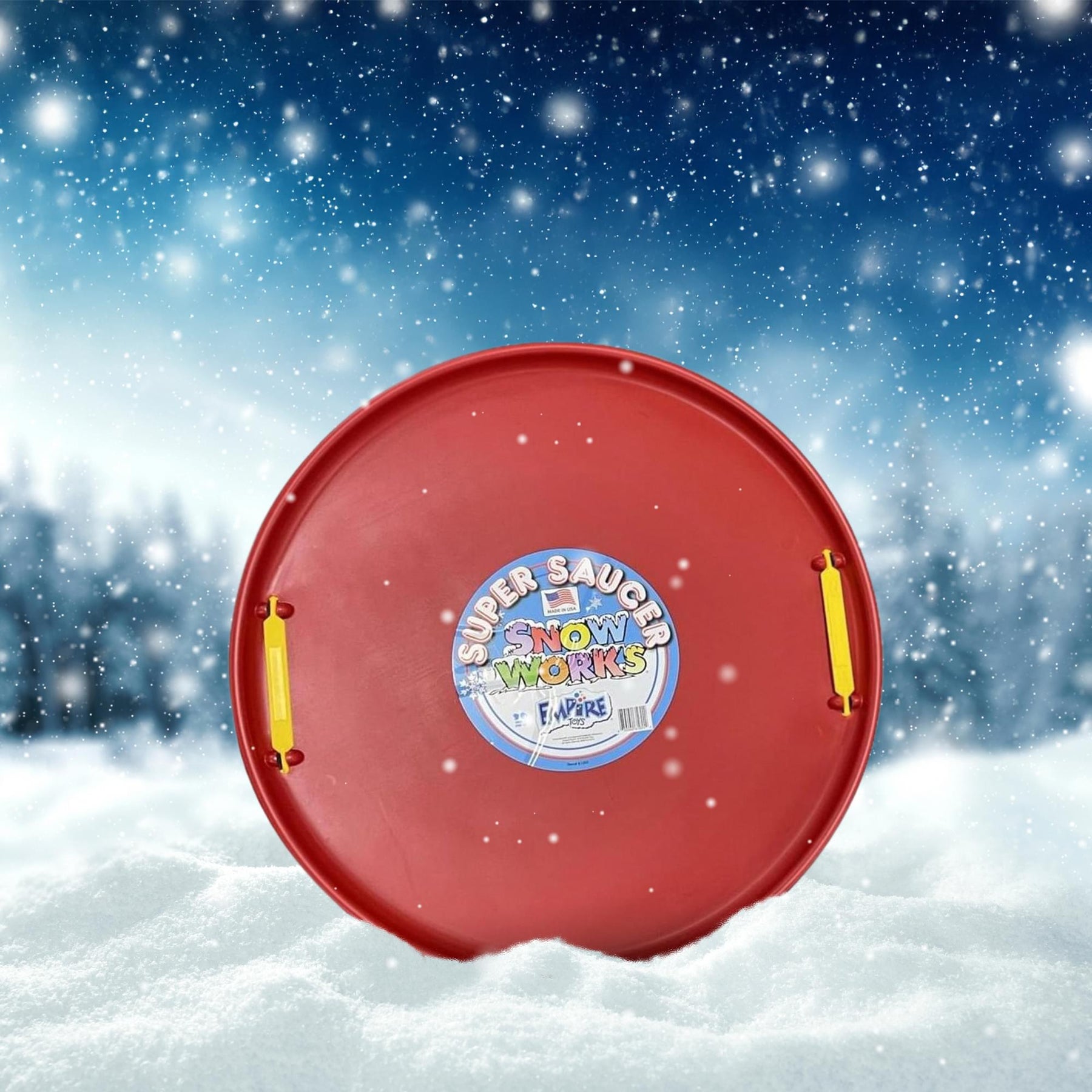 Super Saucer 28 Inch Round Snow Sled | Red | Manufactured here in the USA
