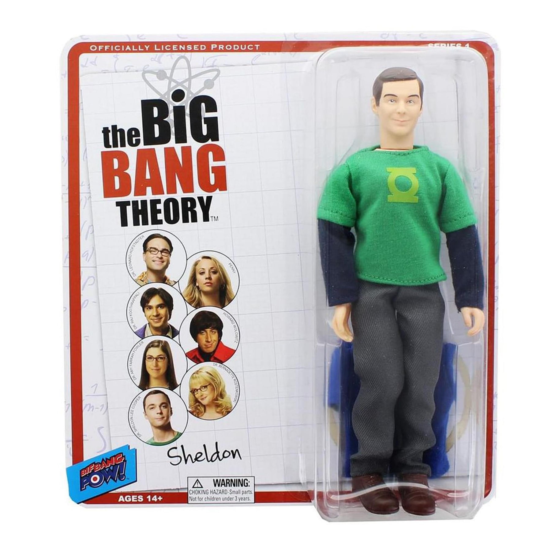 Big Bang Theory Sheldon (Green Lantern/ Superman) Retro Clothed 8" Figure