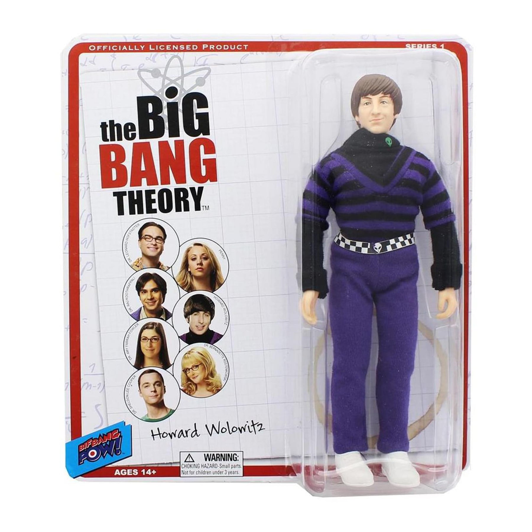 Big Bang Theory 8" Retro Clothed Action Figure, Howard (Purple Shirt)