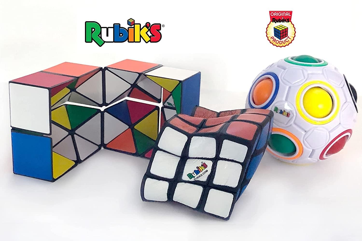 Rubiks 3 Piece Gift Set | Rainbow Ball | Squishy Cube | Magic Star