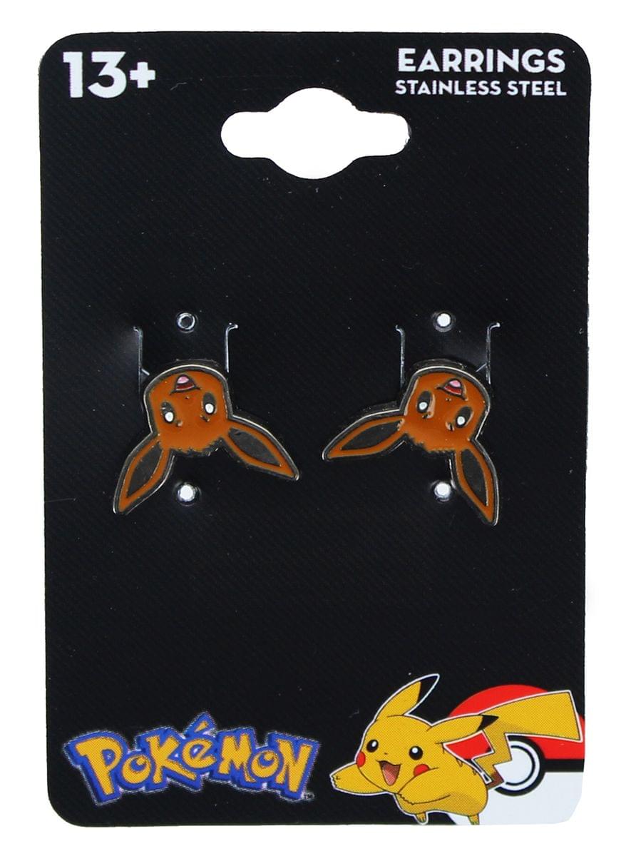 Pokemon Eevee Head Stainless Steel Stud Earrings