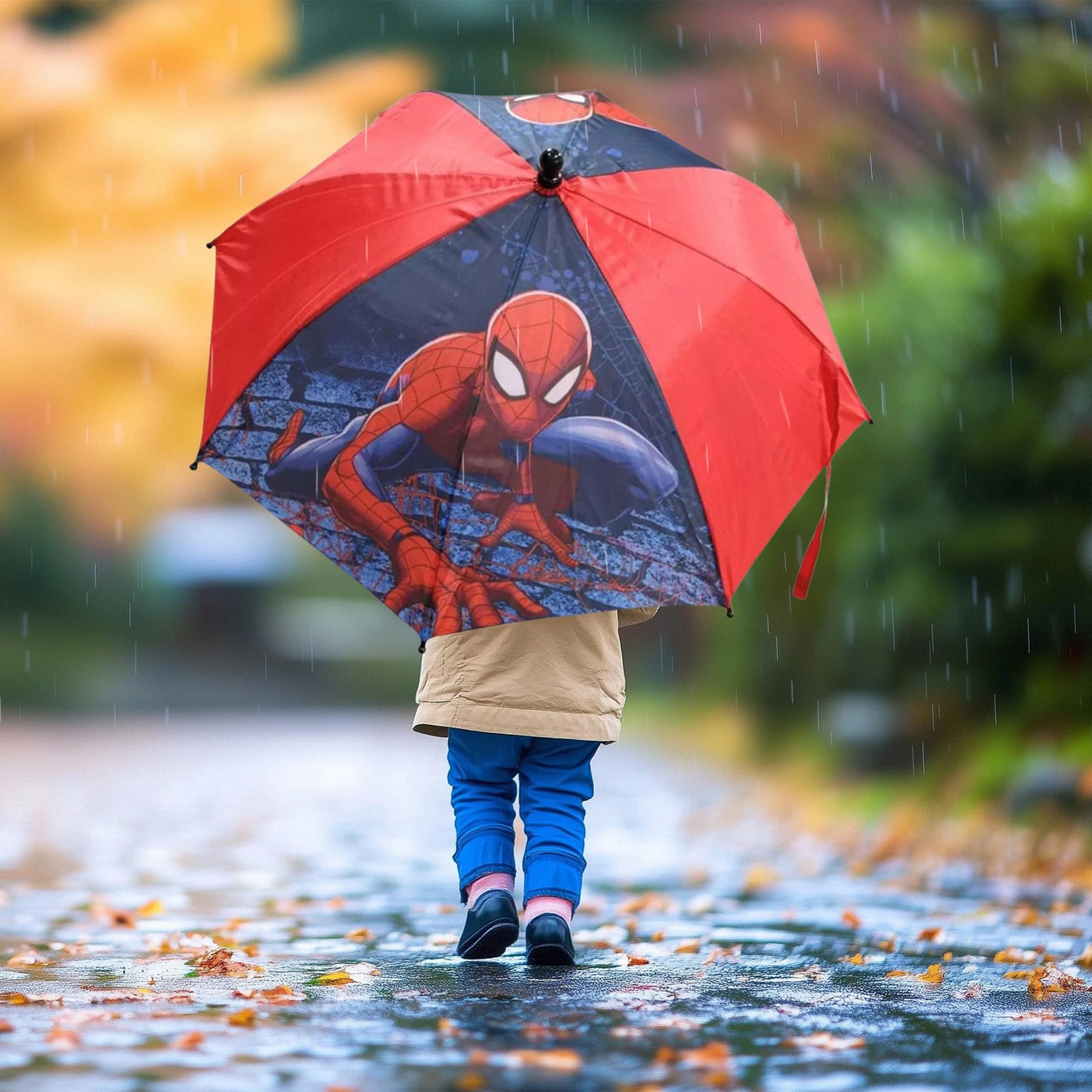 Marvel Spider-Man 21-Inch Kid's Umbrella With Clamshell Handle