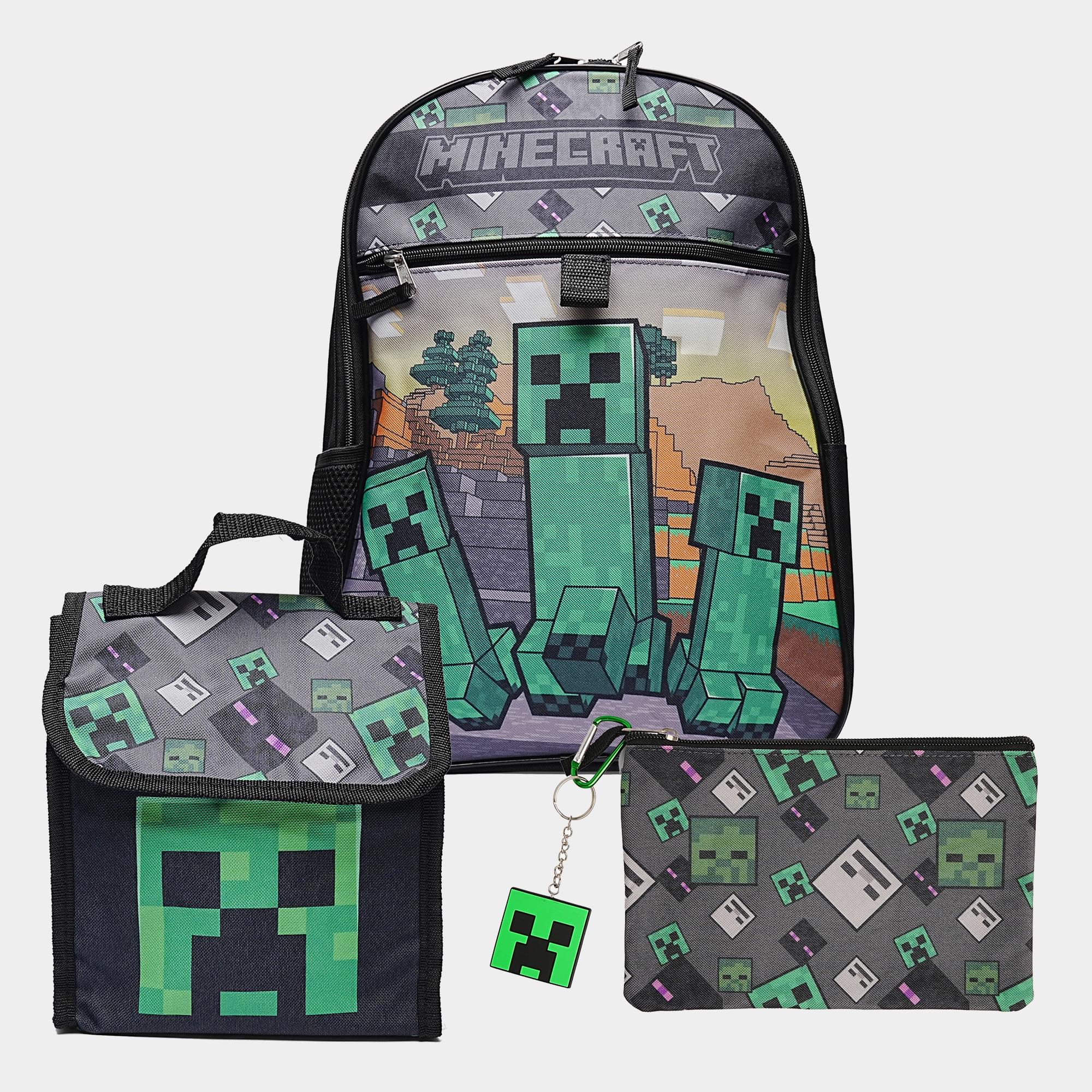 Minecraft Creeper 5 Piece 16 Inch Backpack Set | Free Shipping