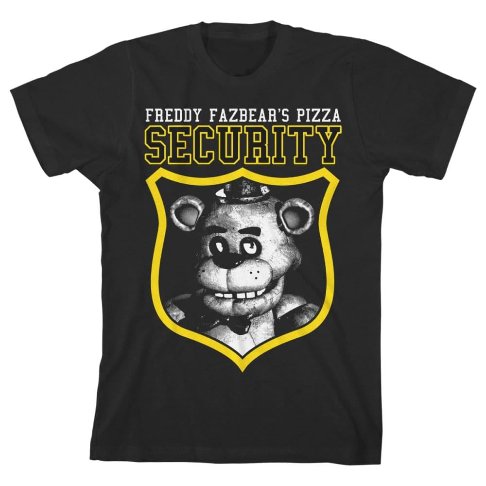 Five Nights at Freddy's "Security" Boy's Black T-Shirt