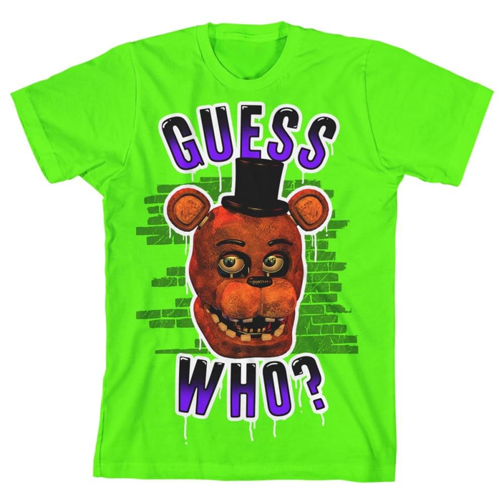 Five Nights at Freddy's "Guess Who?" Boy's Neon Green T-Shirt