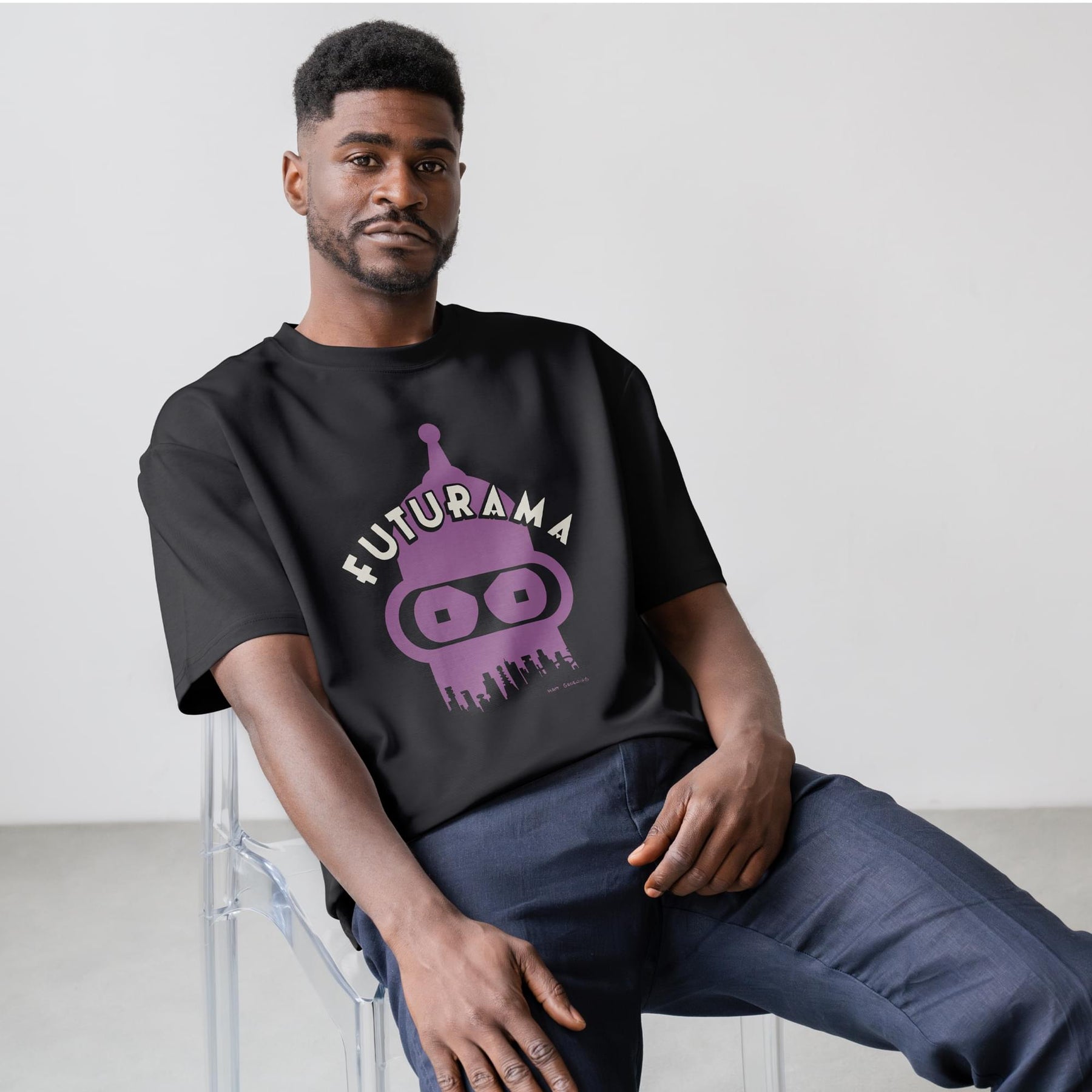Futurama Bender Cityscape T-Shirt