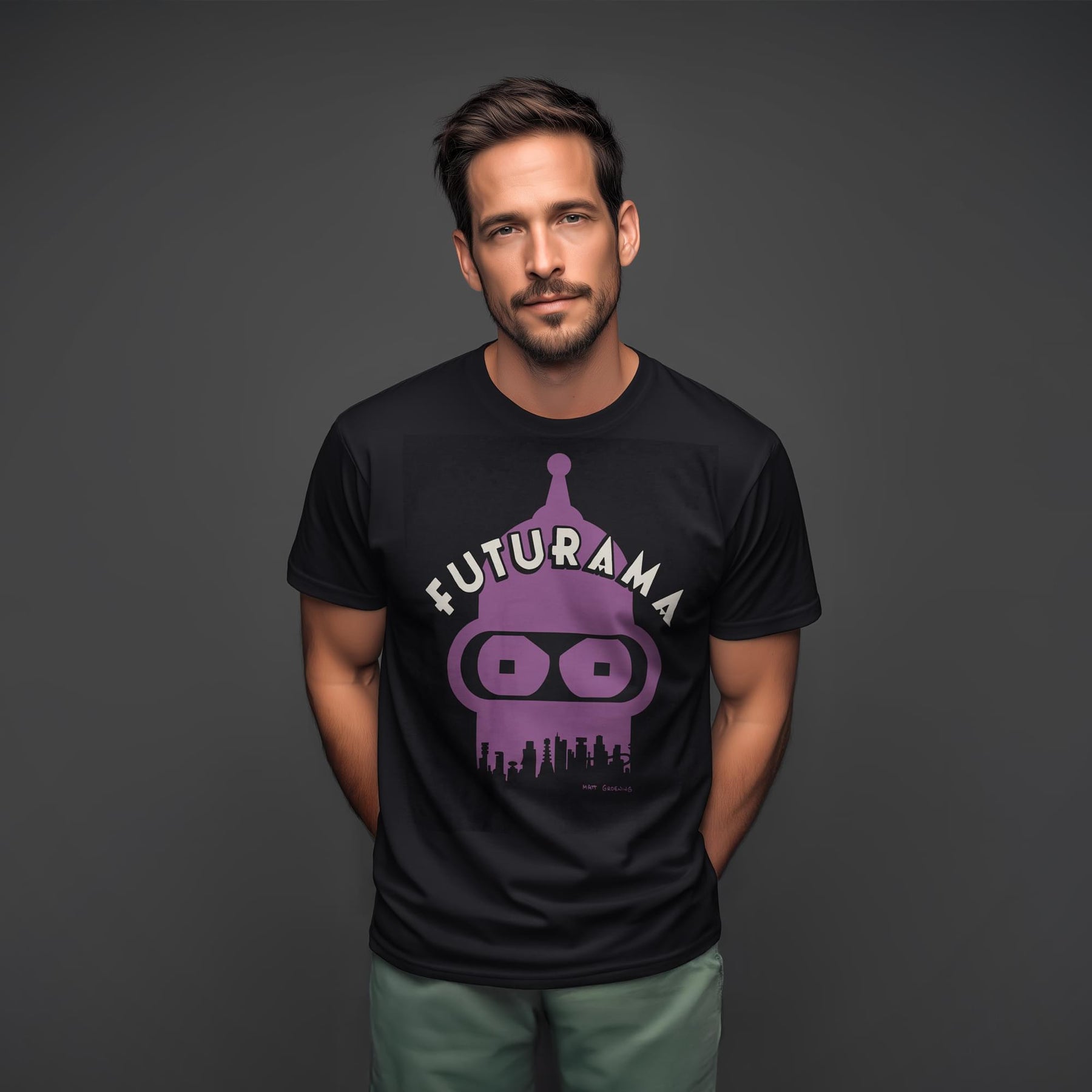 Futurama Bender Cityscape T-Shirt