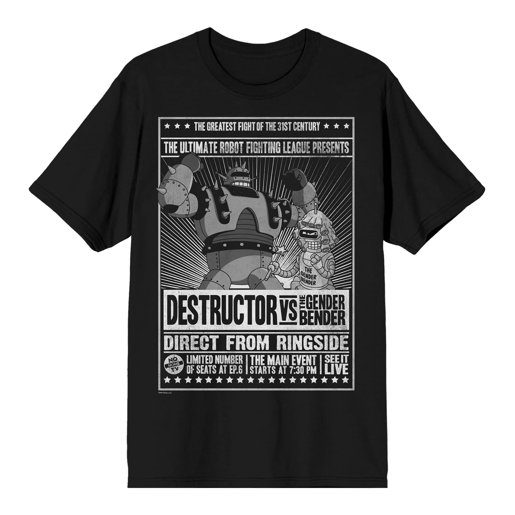 Futurama Destructor VS Gender Bender Fight Poster T-Shirt