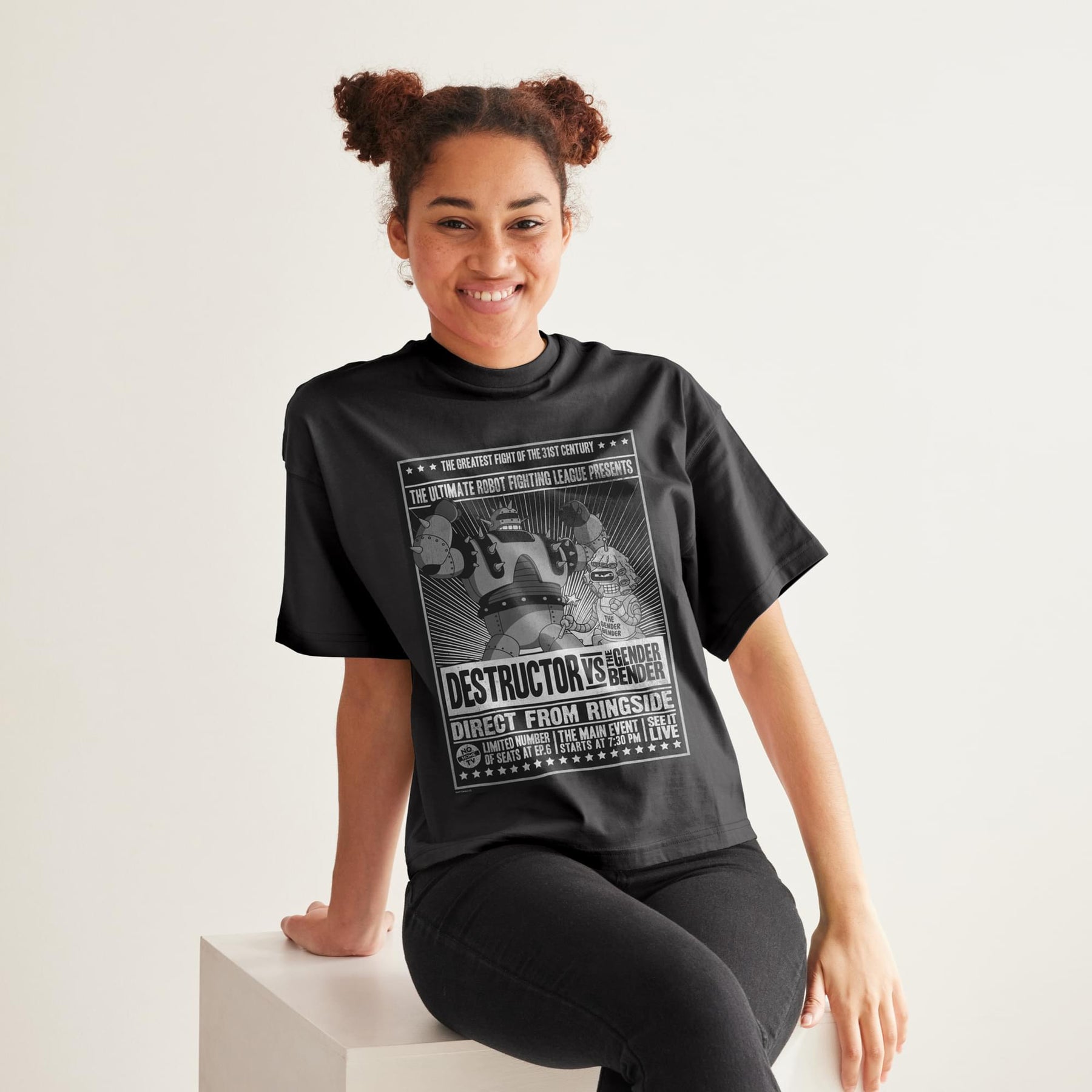 Futurama Destructor VS Gender Bender Fight Poster T-Shirt