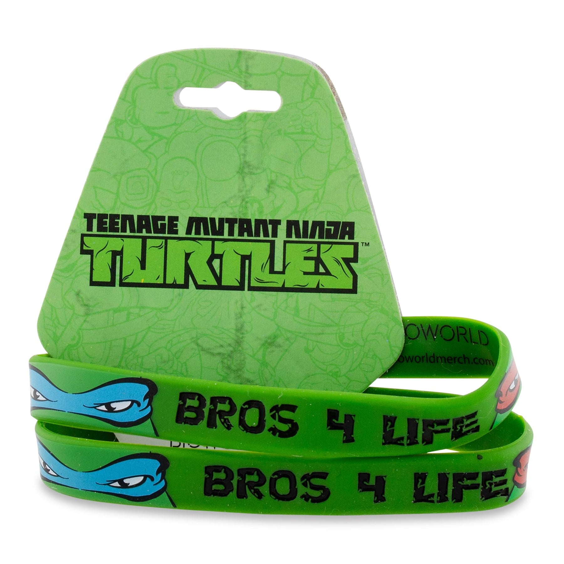 Teenage Mutant Ninja Turtles "Bros 4 Life" Green Rubber Bracelet 2-Pack