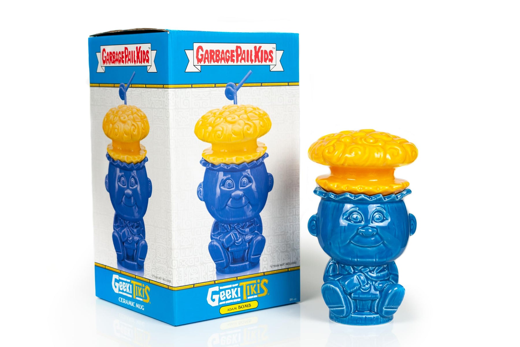 Geeki Tikis Garbage Pail Kids GPK Adam Bomb Mug Ceramic Tiki Style Cup 20 Ounces | Set Includes Trading Card
