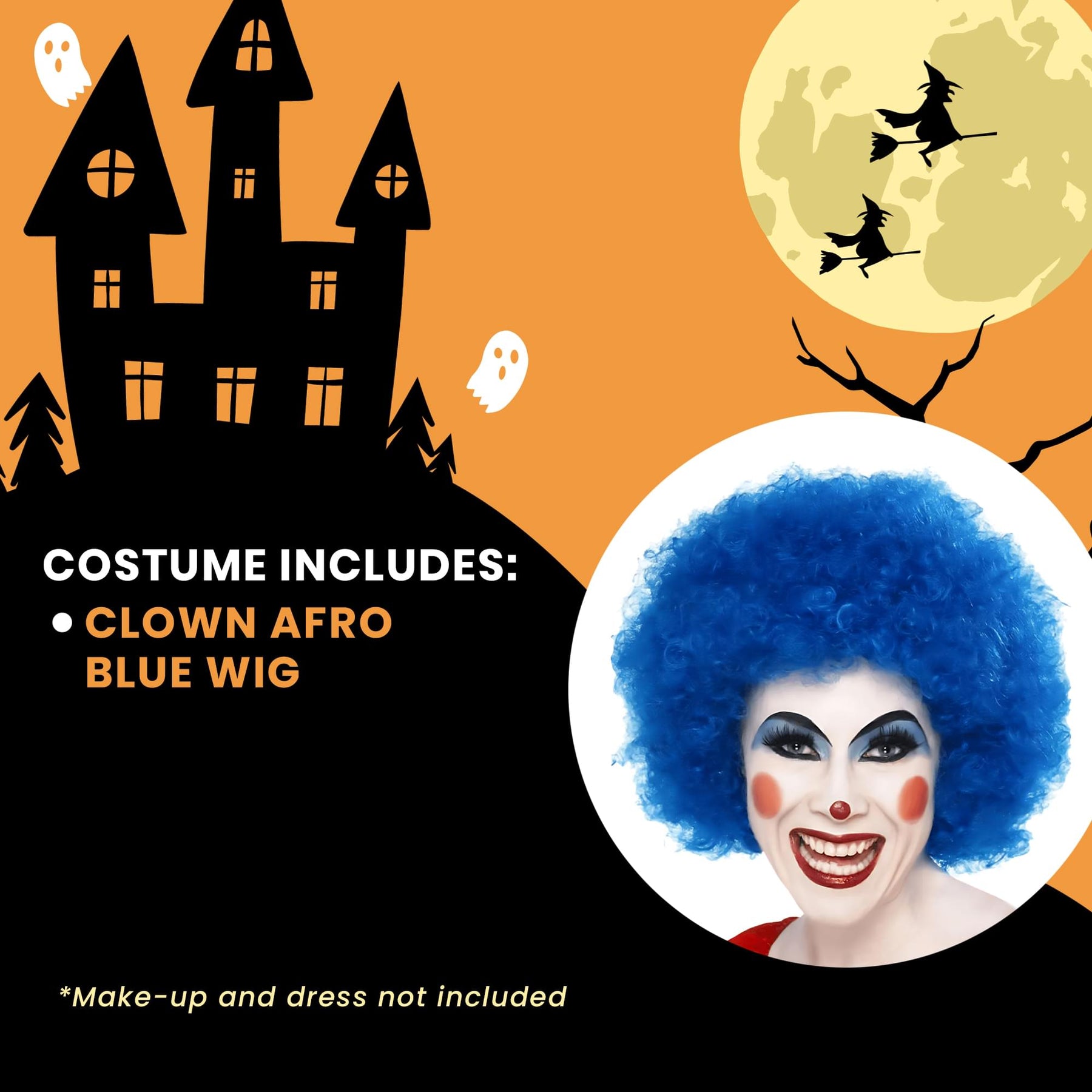 Clown Adult Costume Wig | Blue