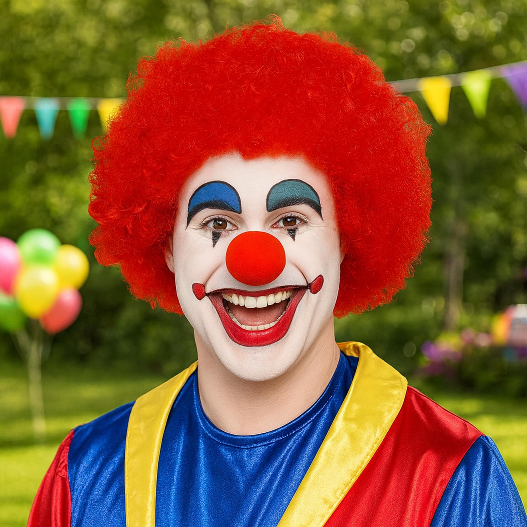 Clown Afro Bright Red Wig