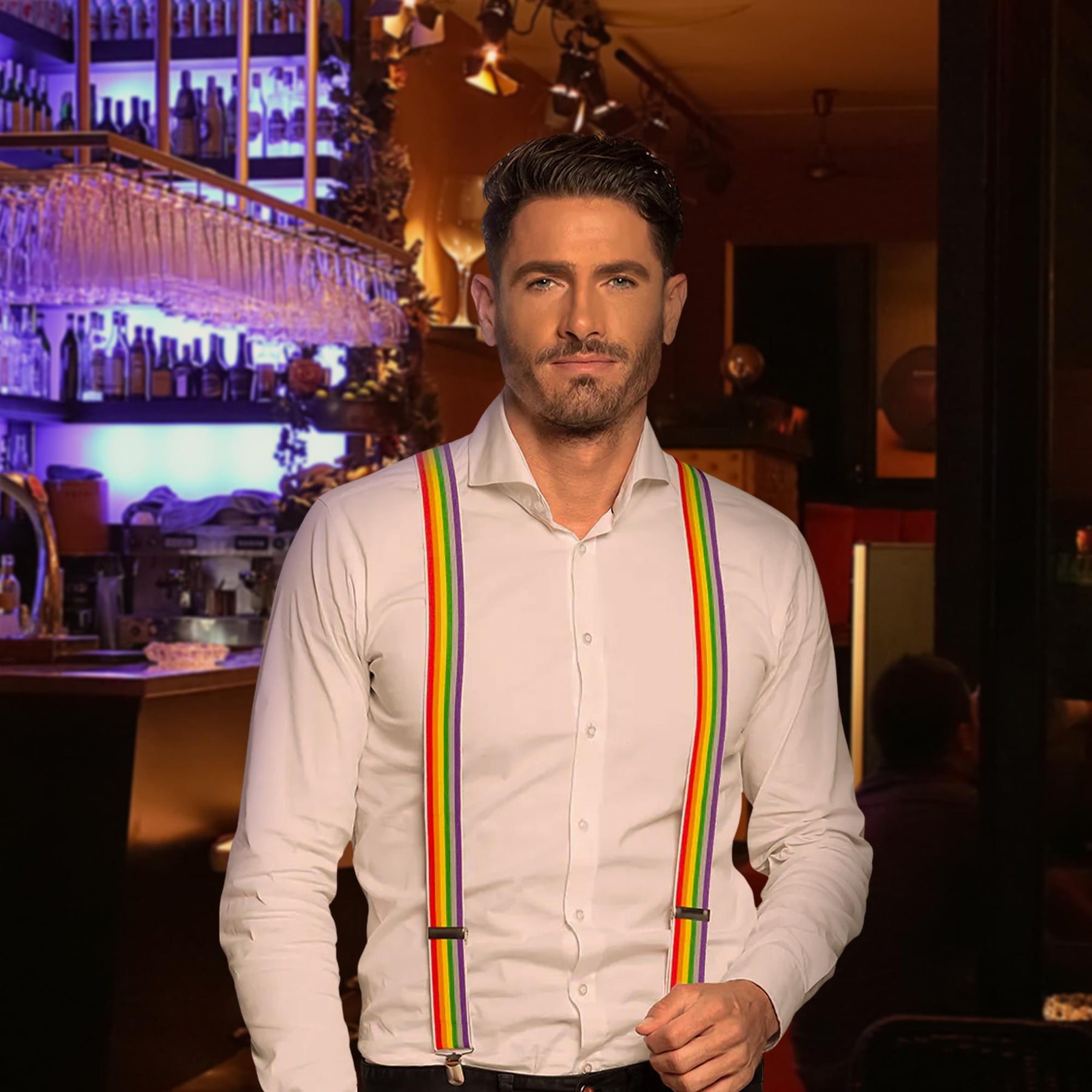 Rainbow Adult Costume Suspenders