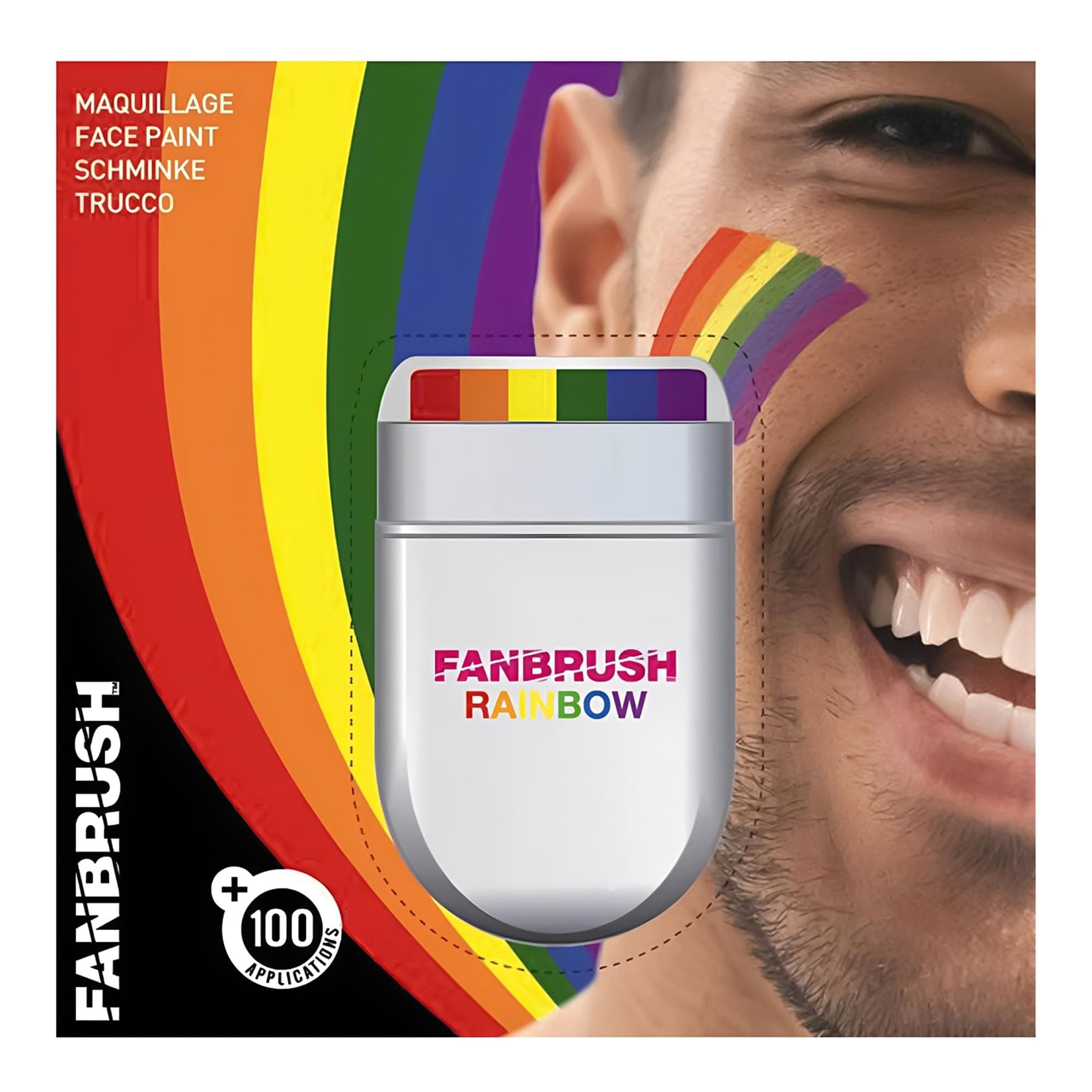 Rainbow Fanbrush Costume Face Paint