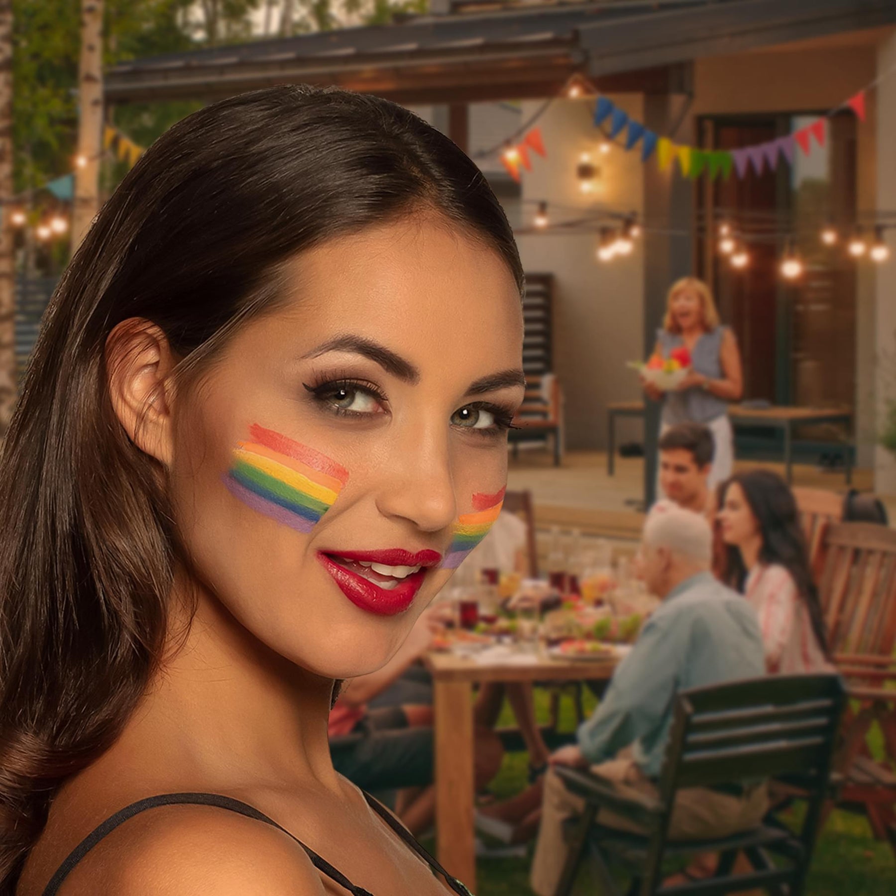 Rainbow Fanbrush Costume Face Paint