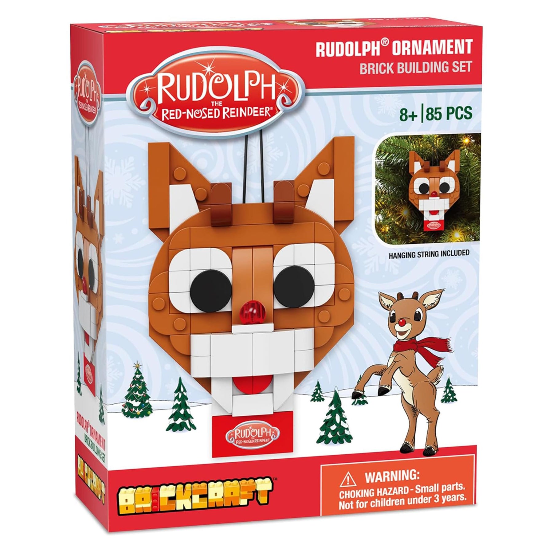 Rudolph The Red-Nosed Reindeer Rudolph Ornament 85-Piece Brickcraft Building Set