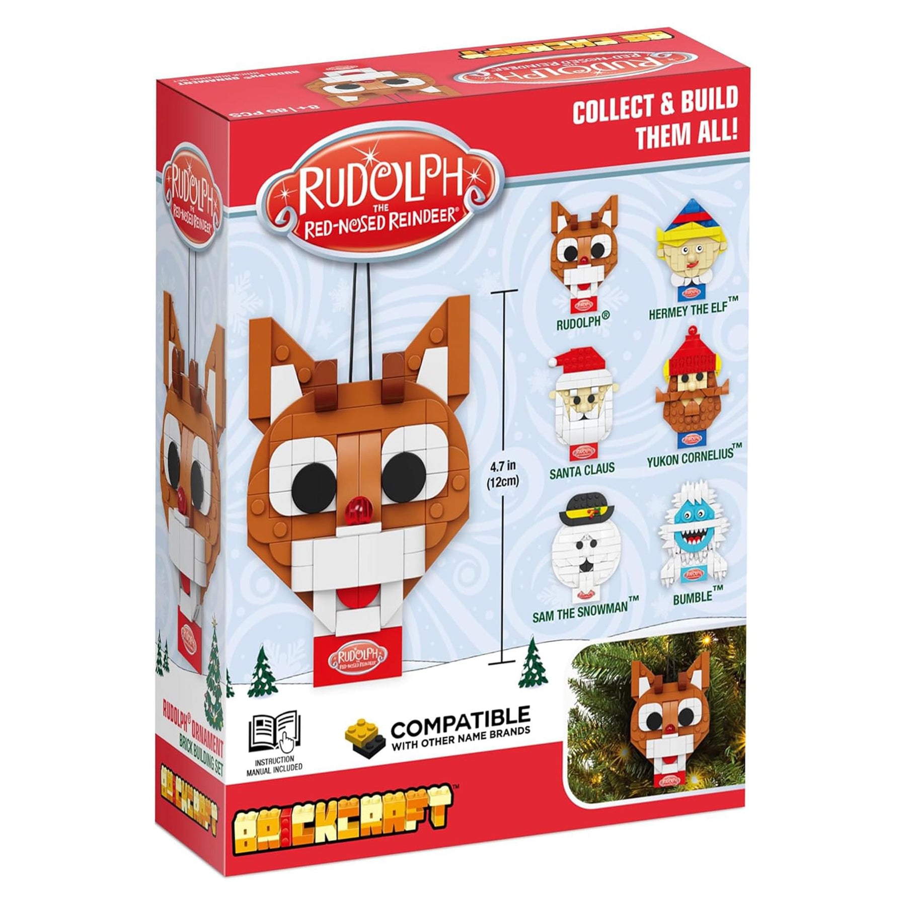Rudolph The Red-Nosed Reindeer Rudolph Ornament 85-Piece Brickcraft Building Set