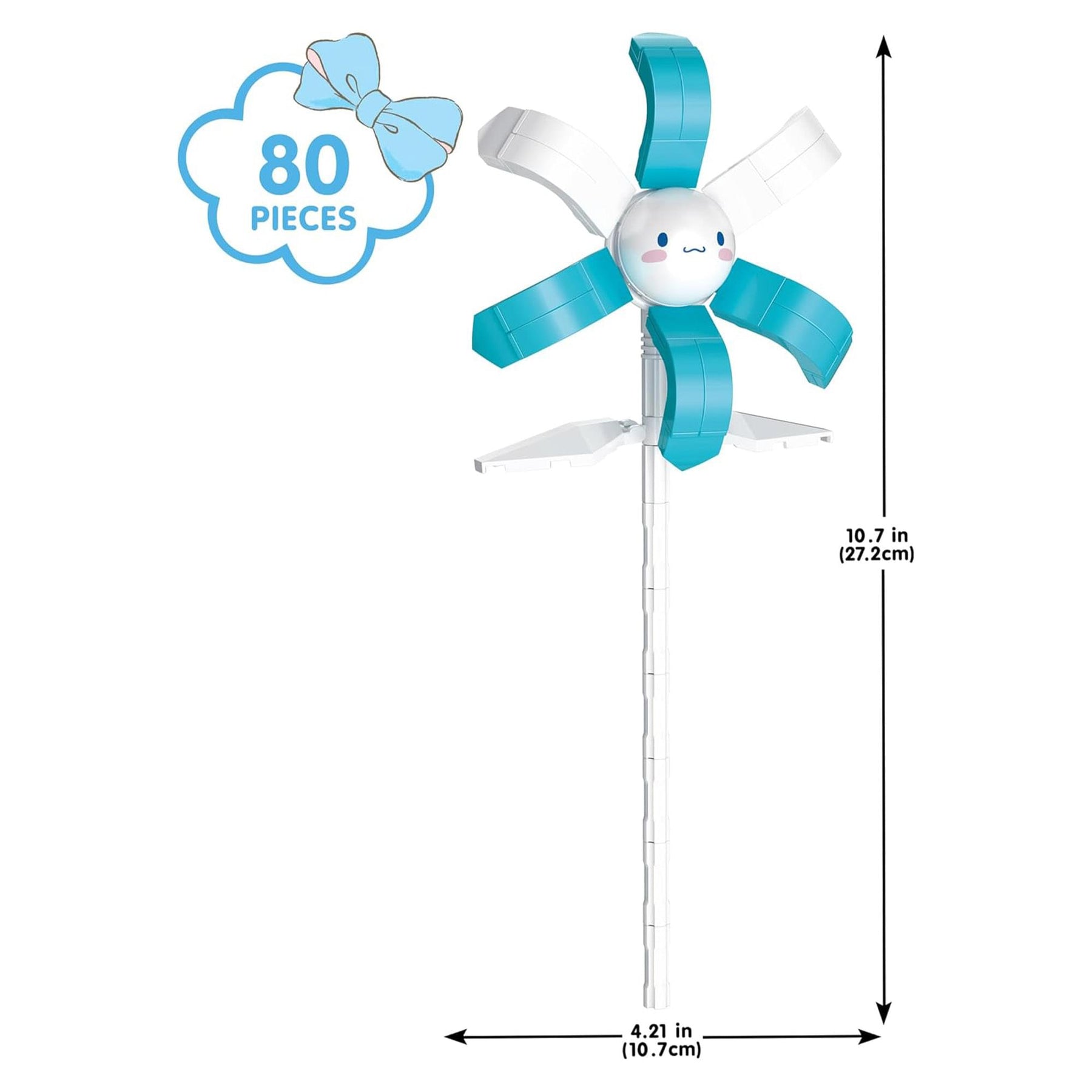 Sanrio Cinnamoroll Flower 80 Piece Brick Building Set