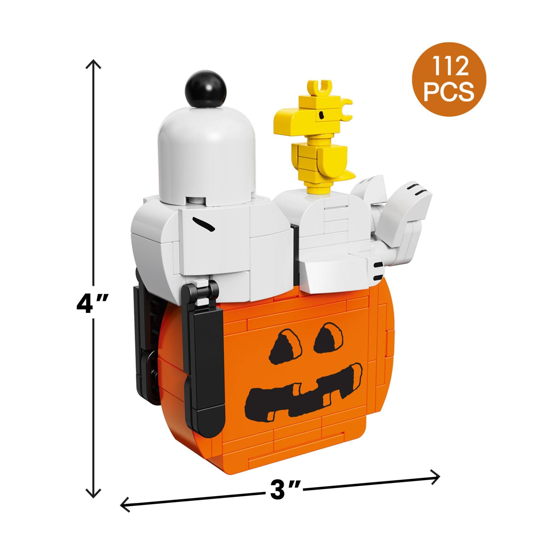 Peanuts Snoopy Sleeping On Pumpkin 122-Piece Building Set