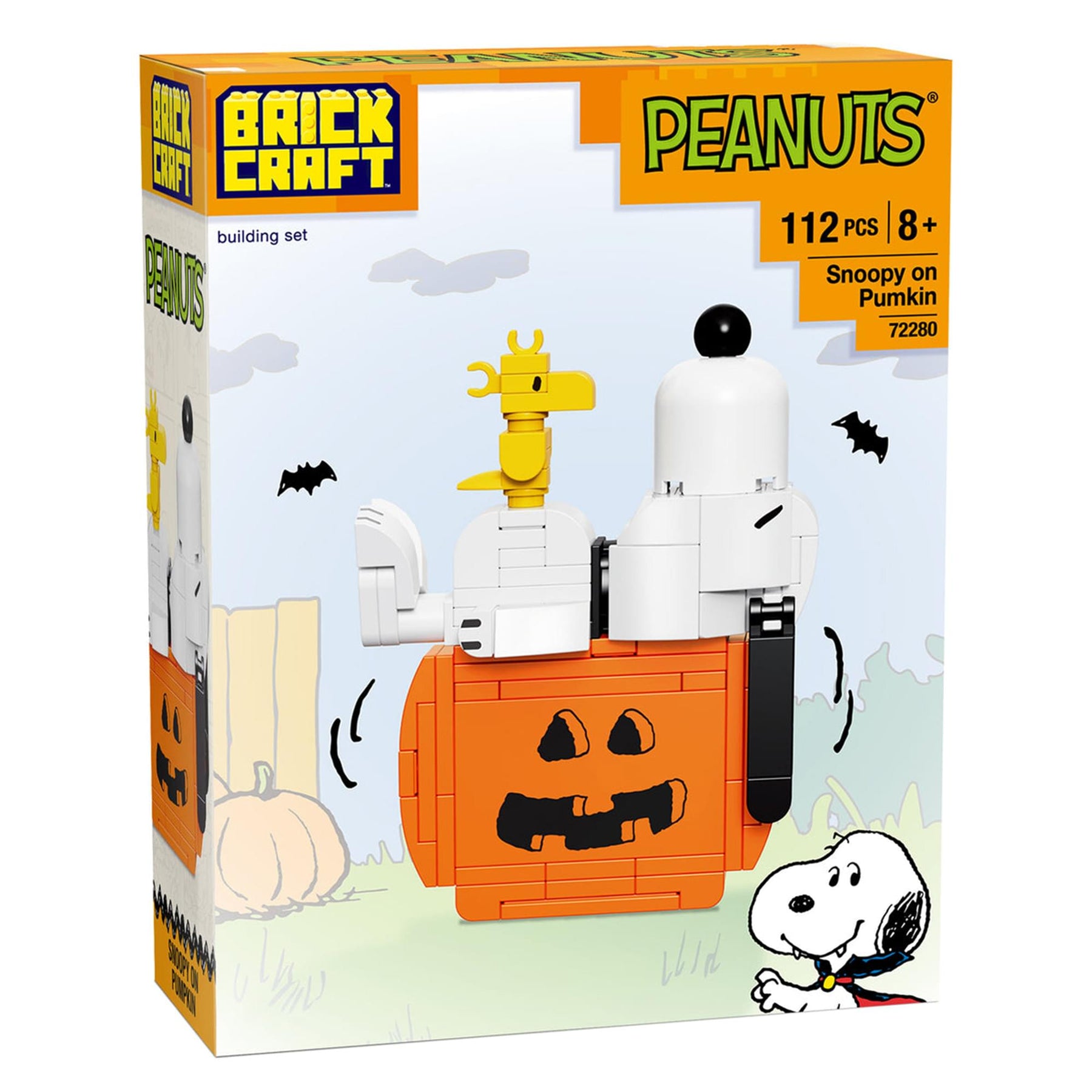 Peanuts Snoopy Sleeping On Pumpkin 122-Piece Building Set